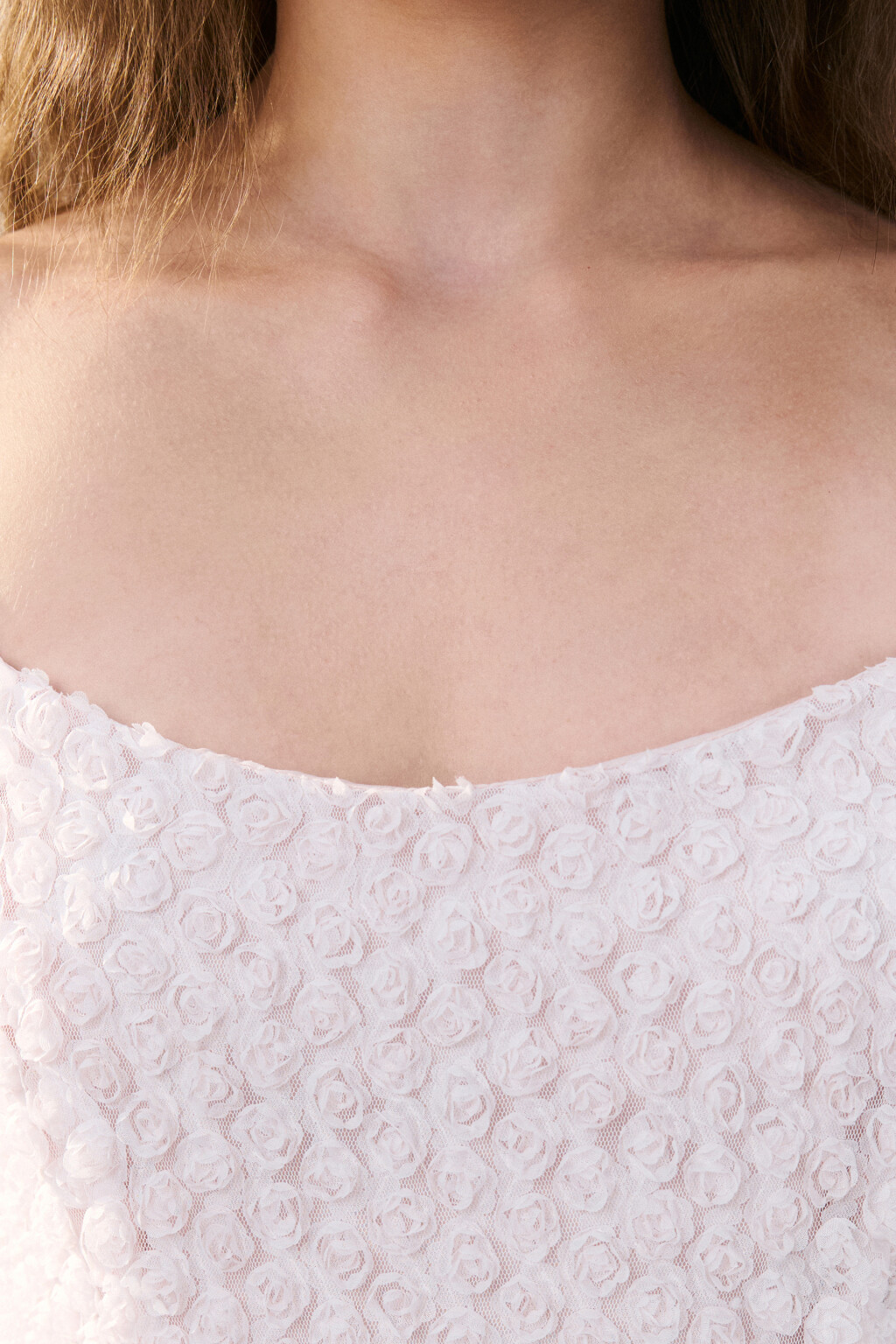 Платье мини с цветами и юбкой-баллон - цвет розовый - 6