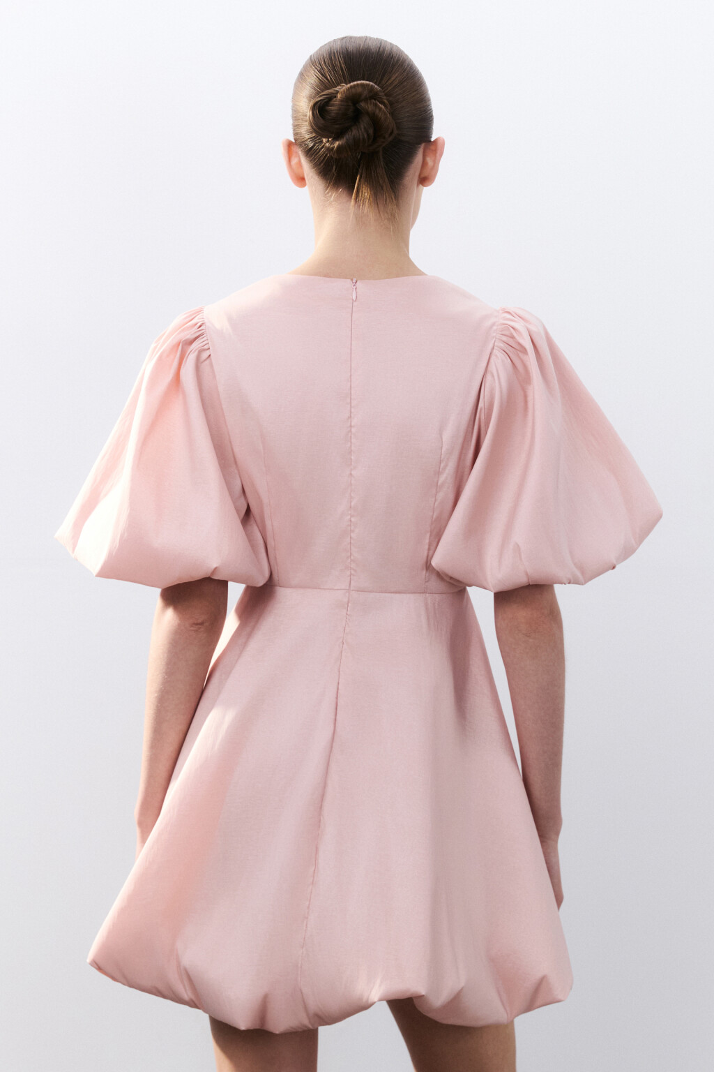 Платье бэби-долл с пышными рукавами и юбкой - цвет оранжевый - 3