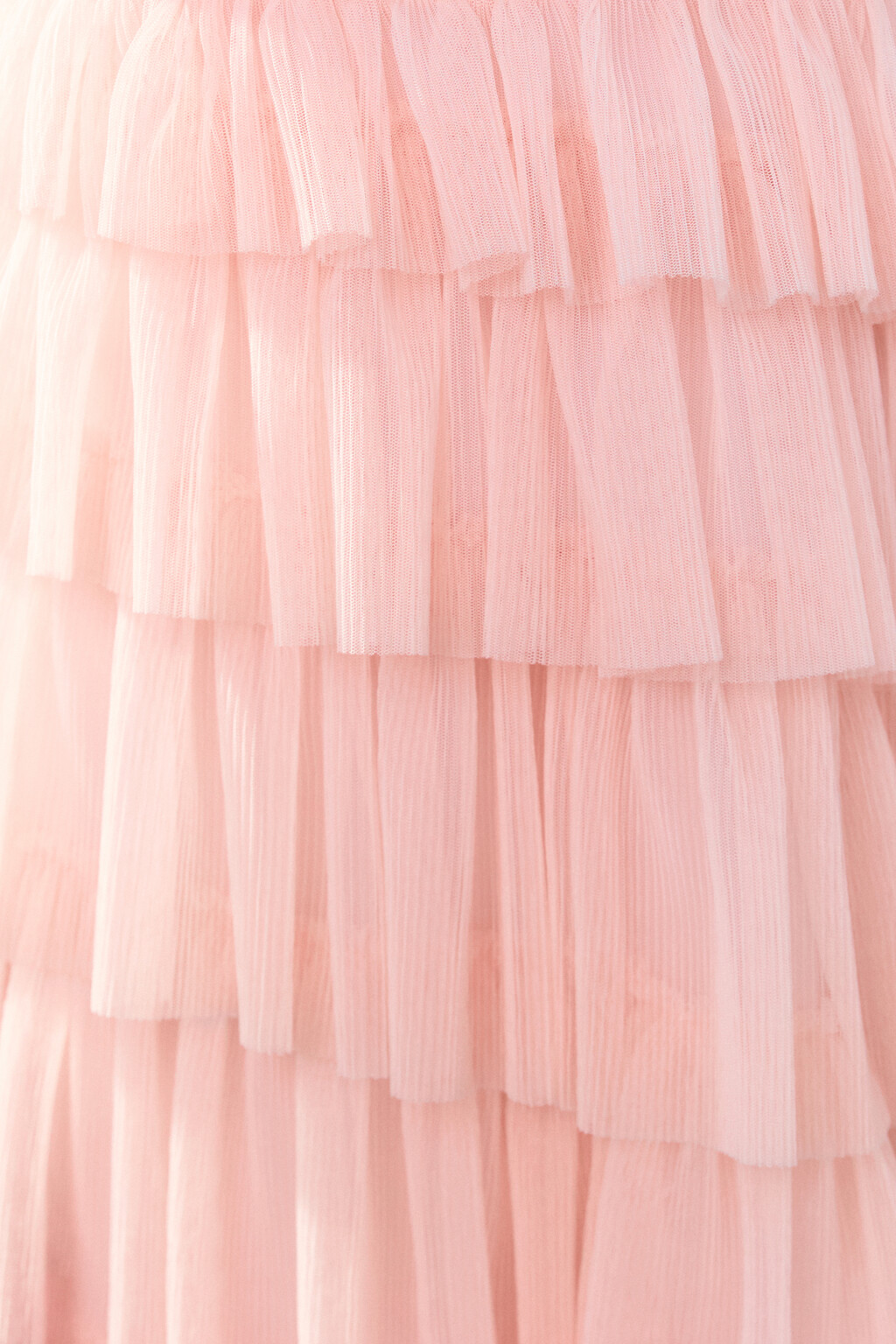 Платье миди многоярусное из сетки - цвет розовый - 7