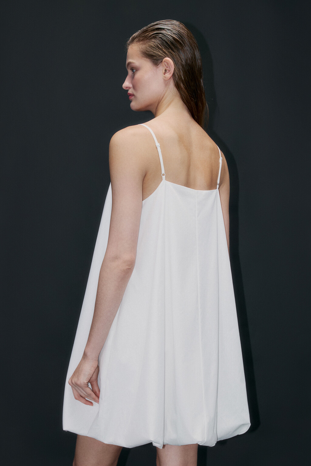 Сарафан мини с юбкой-баллон - цвет белый - 3