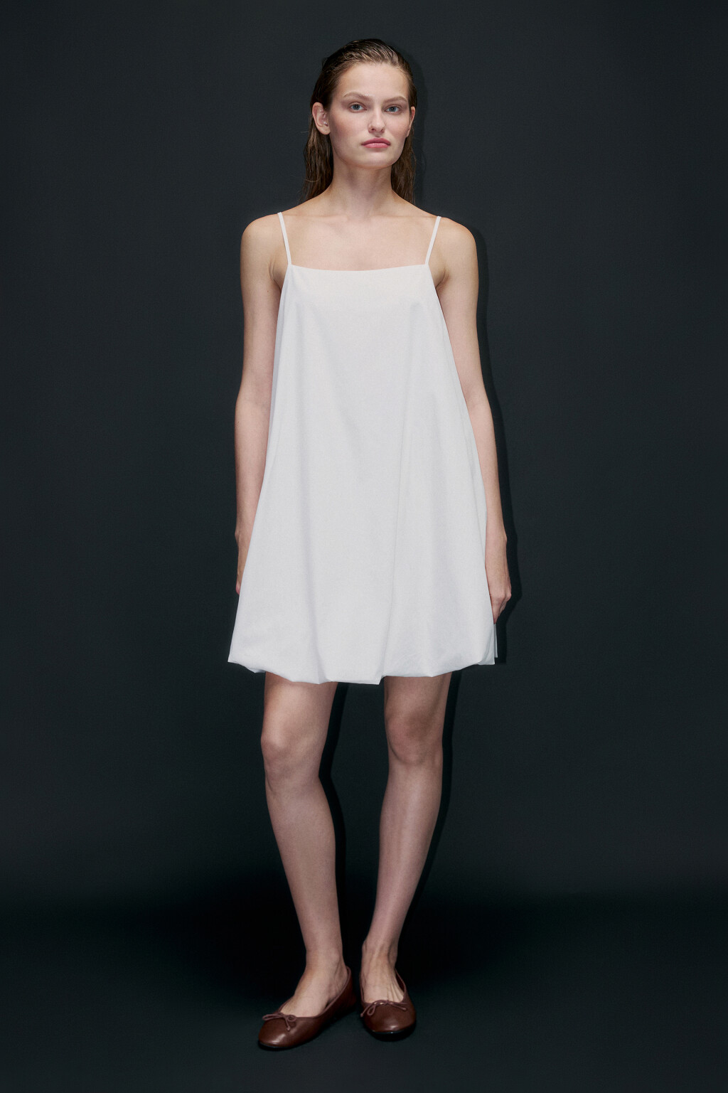 Сарафан мини с юбкой-баллон - цвет белый - 4