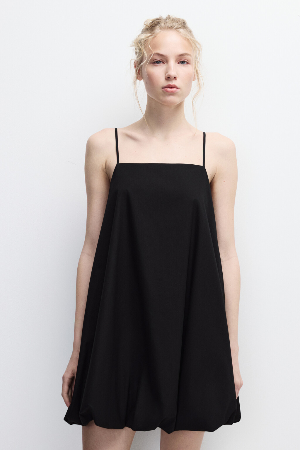 Сарафан мини с юбкой-баллон - цвет черный - 3