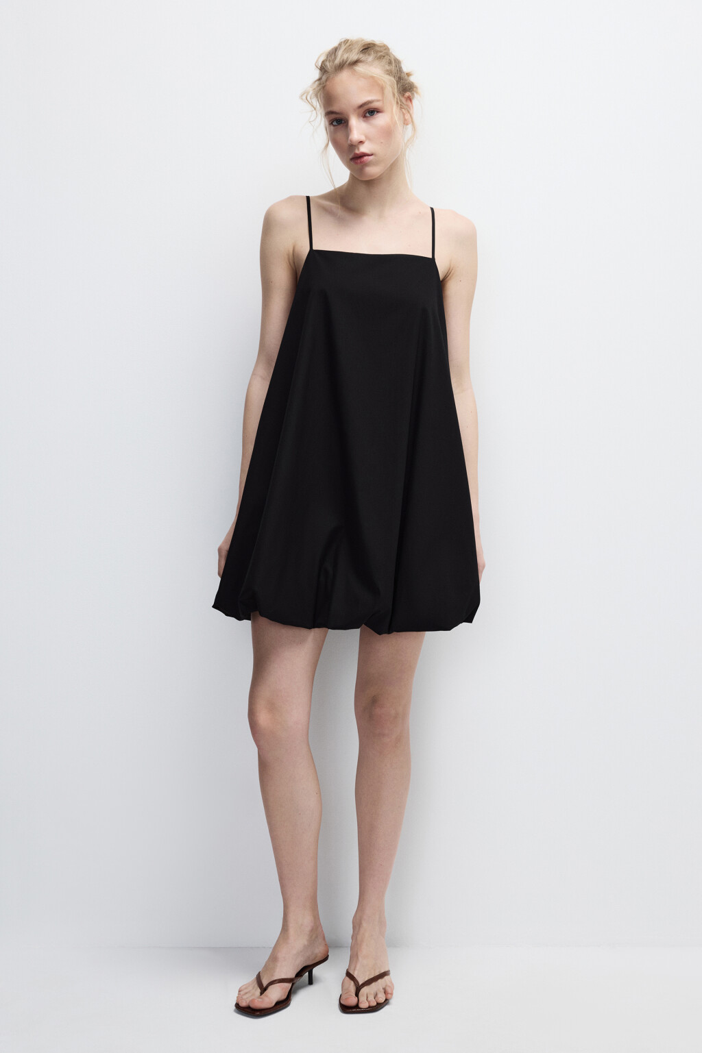 Сарафан мини с юбкой-баллон - цвет черный - 5