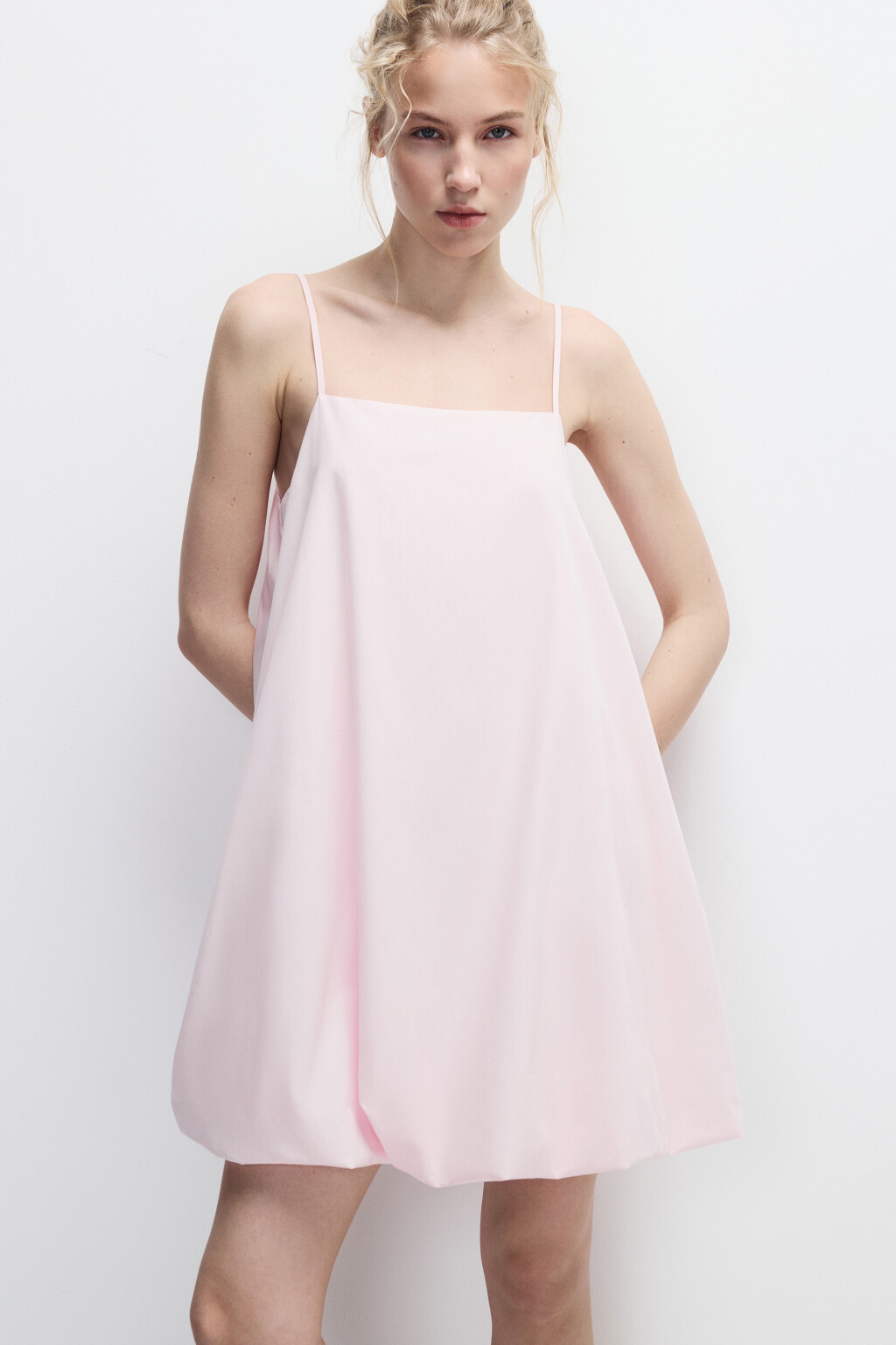 Сарафан мини с юбкой-баллон - цвет розовый - 2