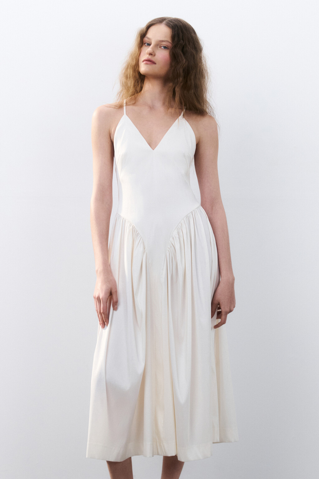 Платье миди с корсетом и пышной юбкой - цвет белый - 9