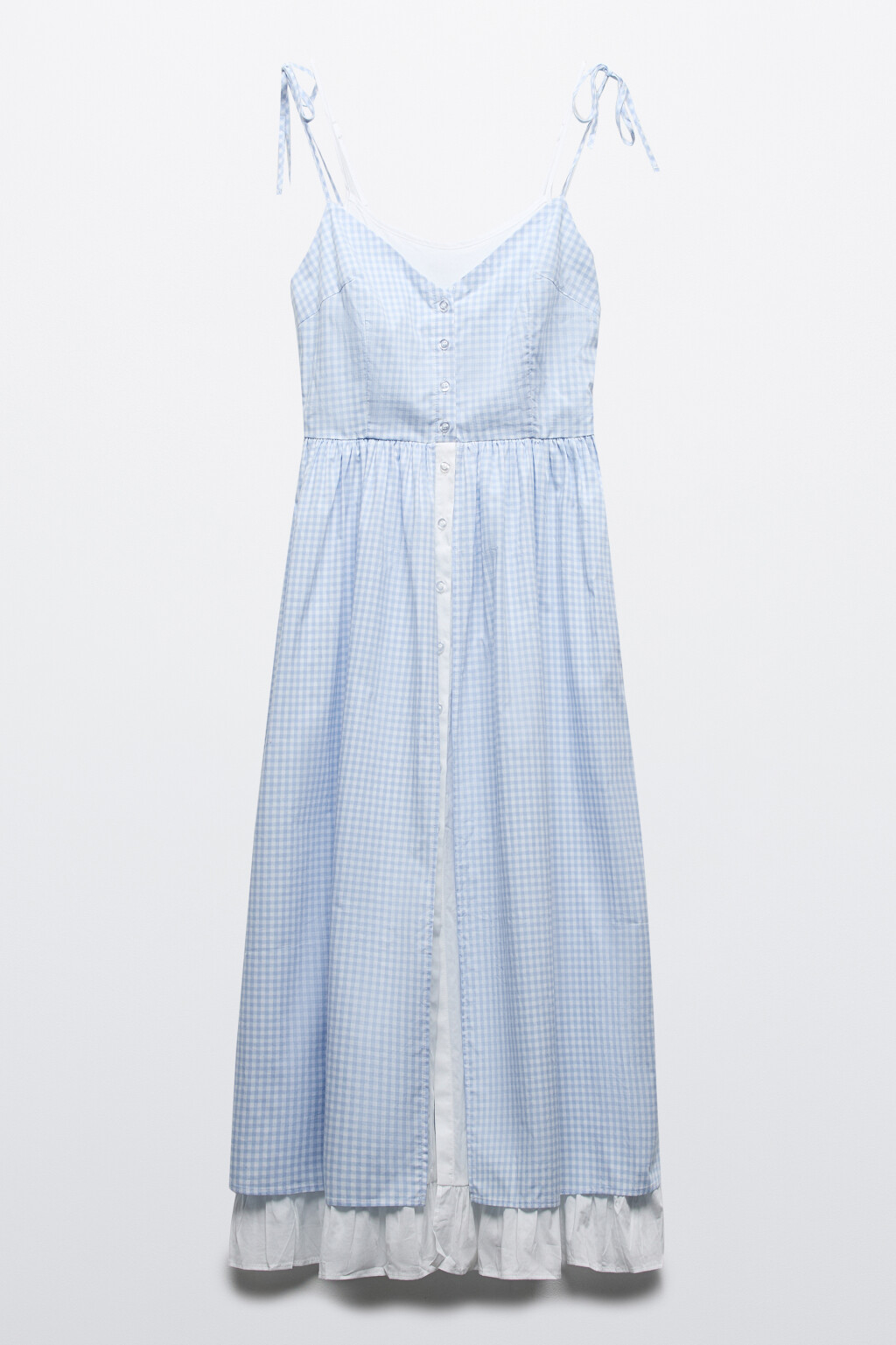 Платье миди хлопковое двуслойное - цвет голубой - 8