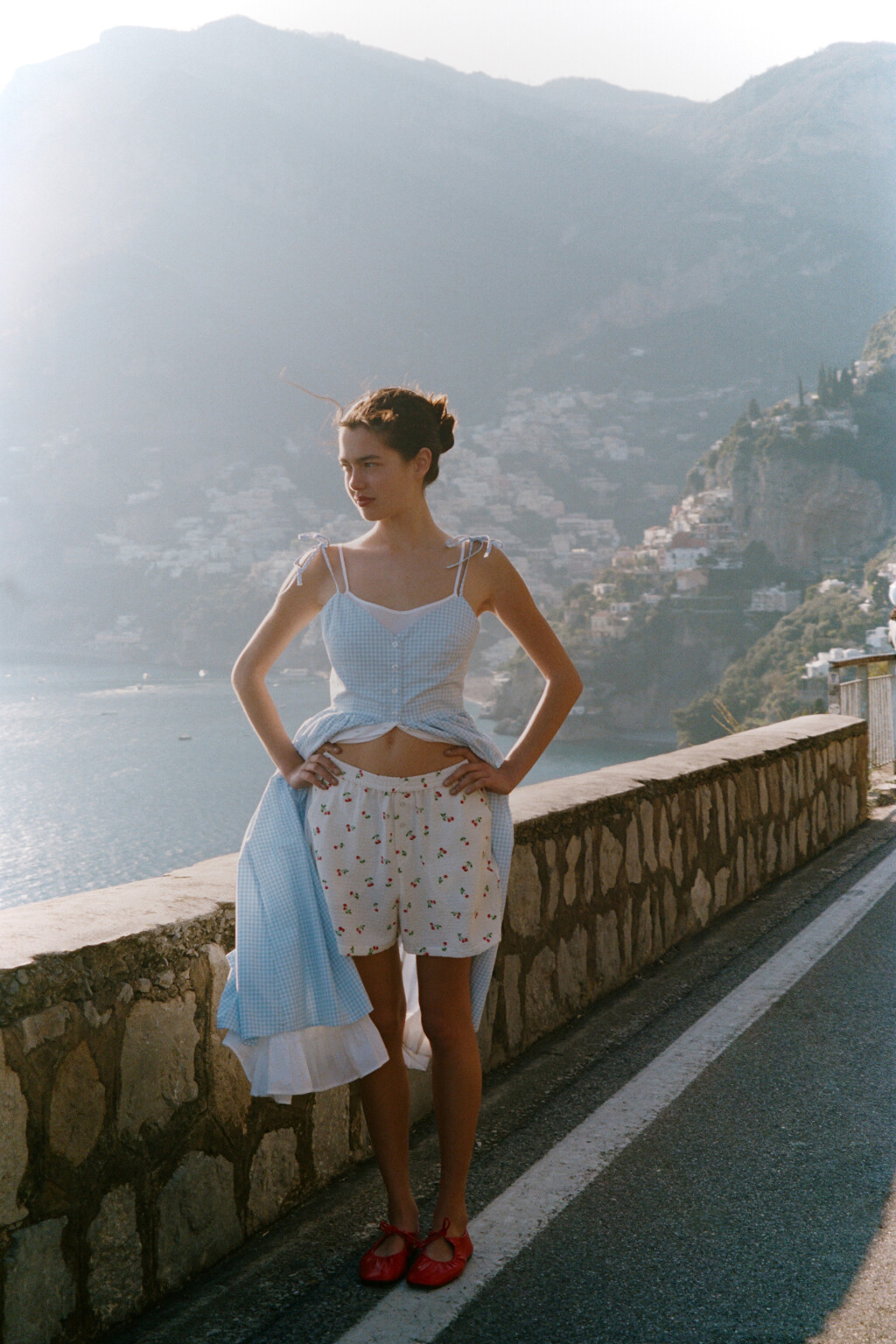 Платье миди хлопковое двуслойное - цвет голубой - 10