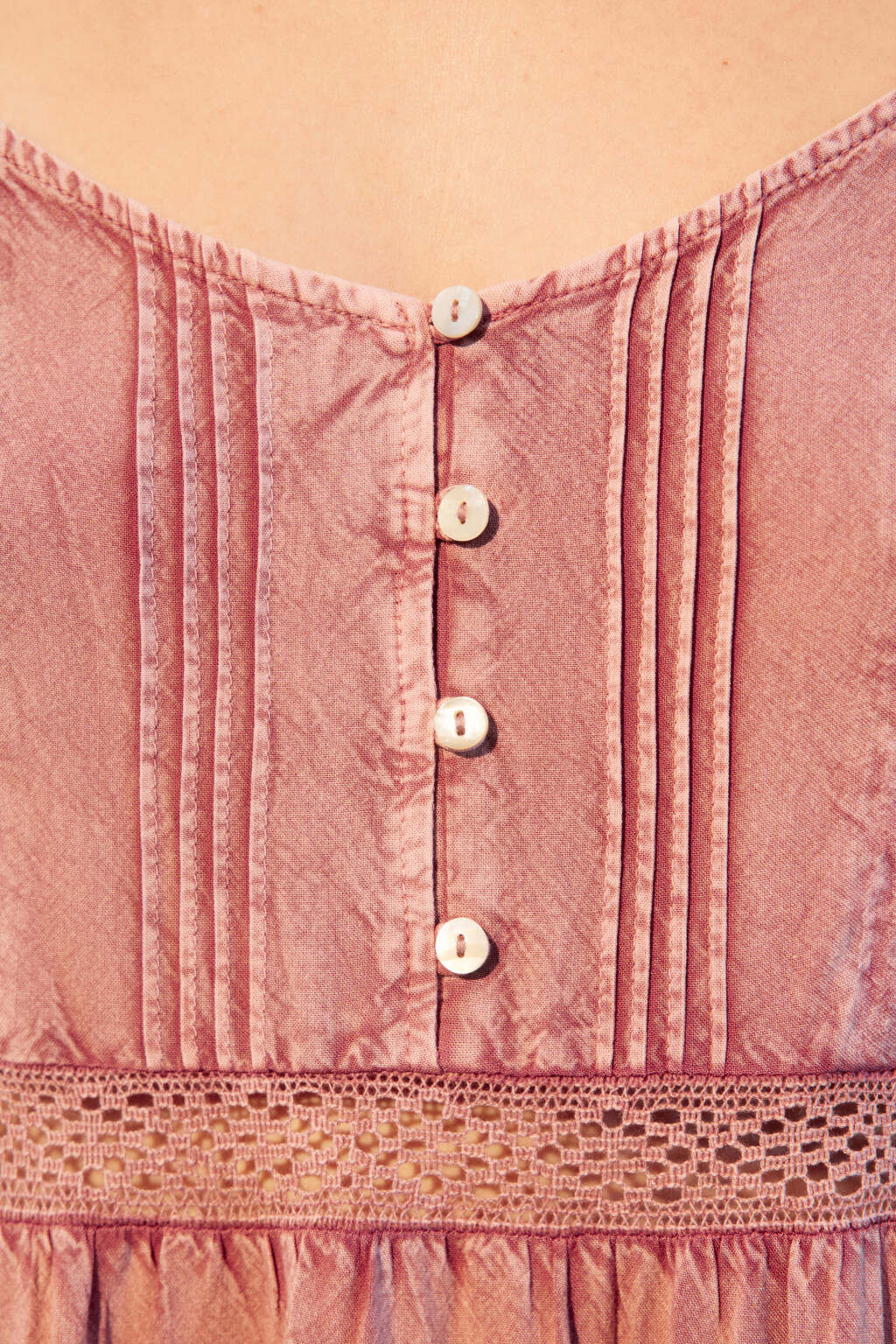 Сарафан из вареной вискозы с кружевом - цвет розовый - 6