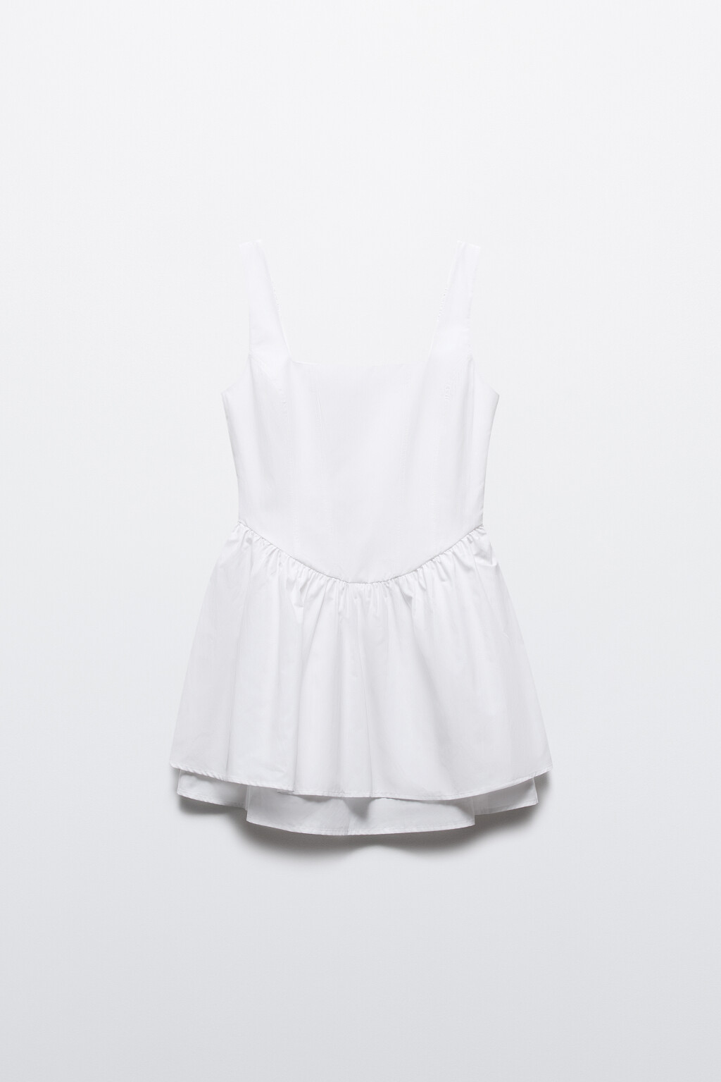 Платье мини с корсетом и пышной юбкой - цвет белый - 7
