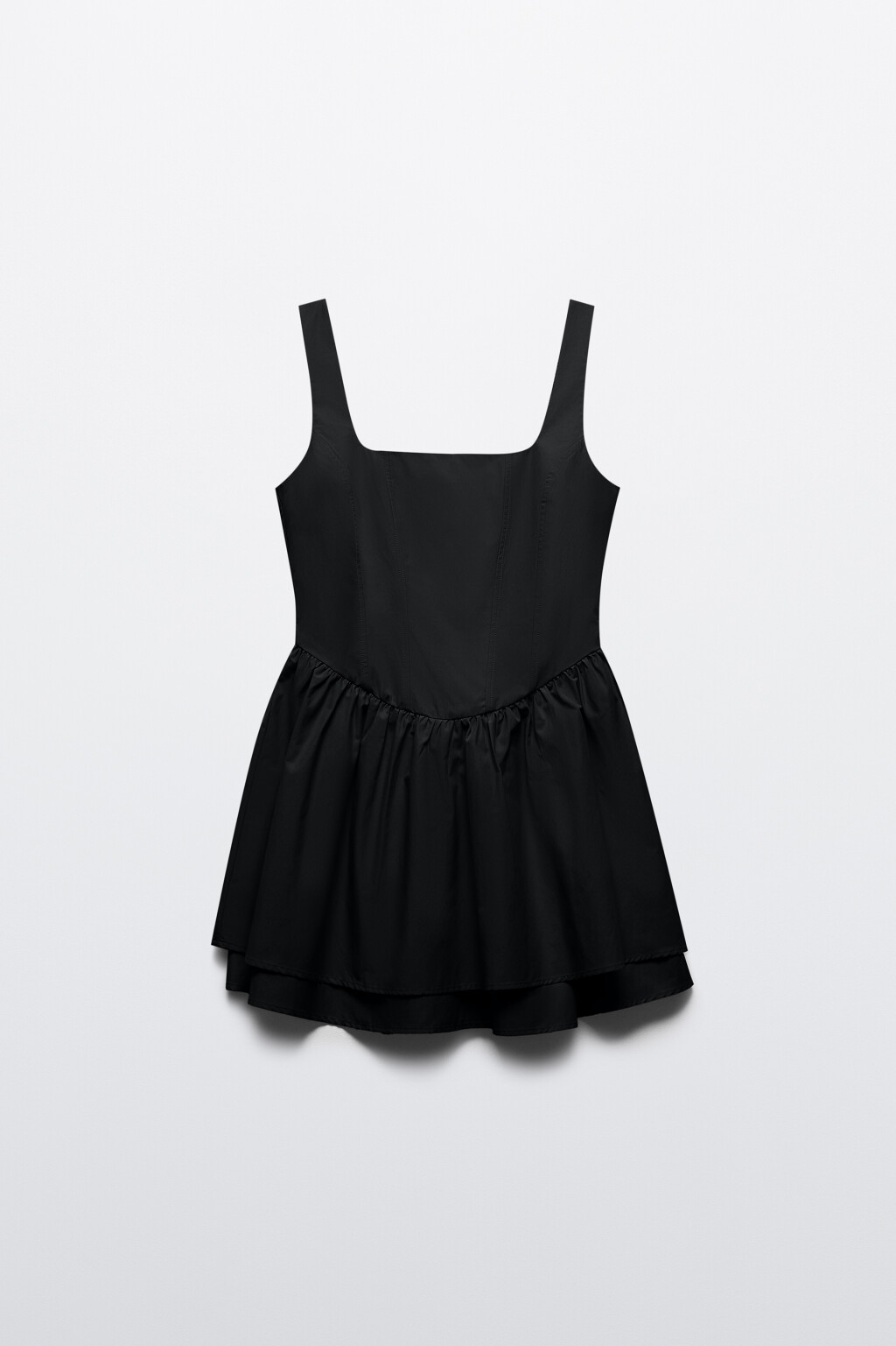 Платье мини с корсетом и пышной юбкой - цвет черный - 7