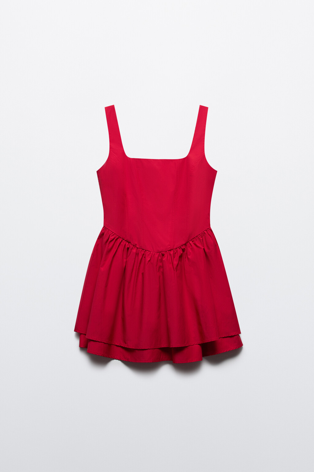 Платье мини с корсетом и пышной юбкой - цвет красный - 8