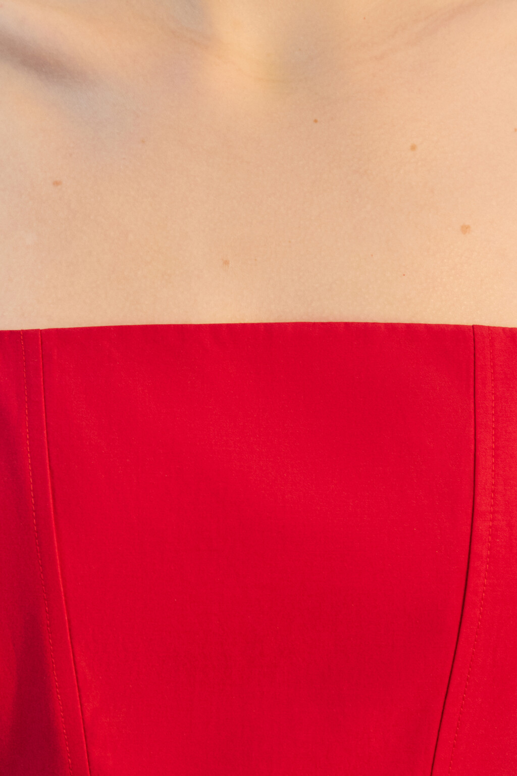 Платье мини с корсетом и пышной юбкой - цвет красный - 6