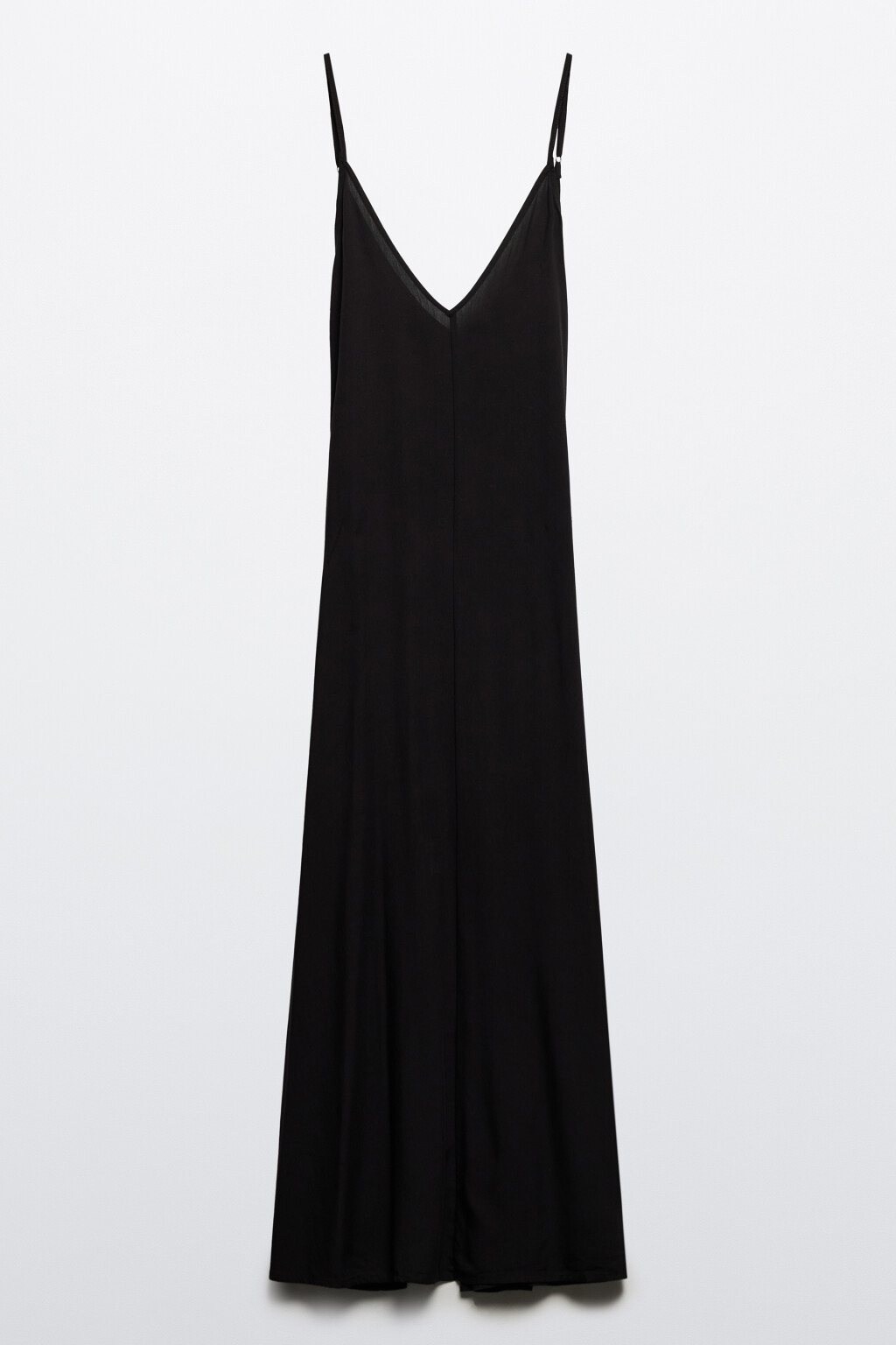 Сарафан макси на тонких бретелях - цвет черный - 7