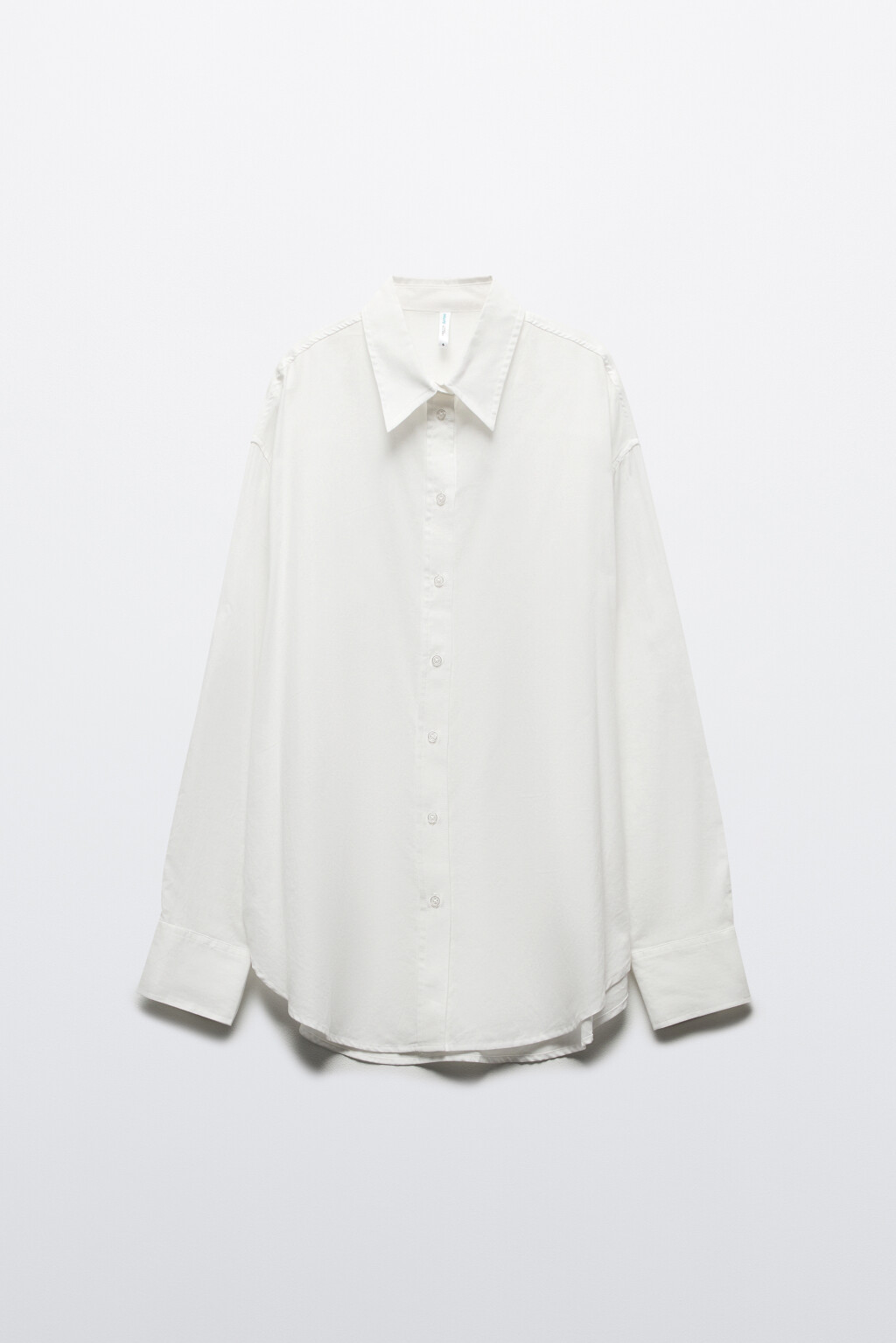 Рубашка oversize из хлопка и льна - цвет белый - 9