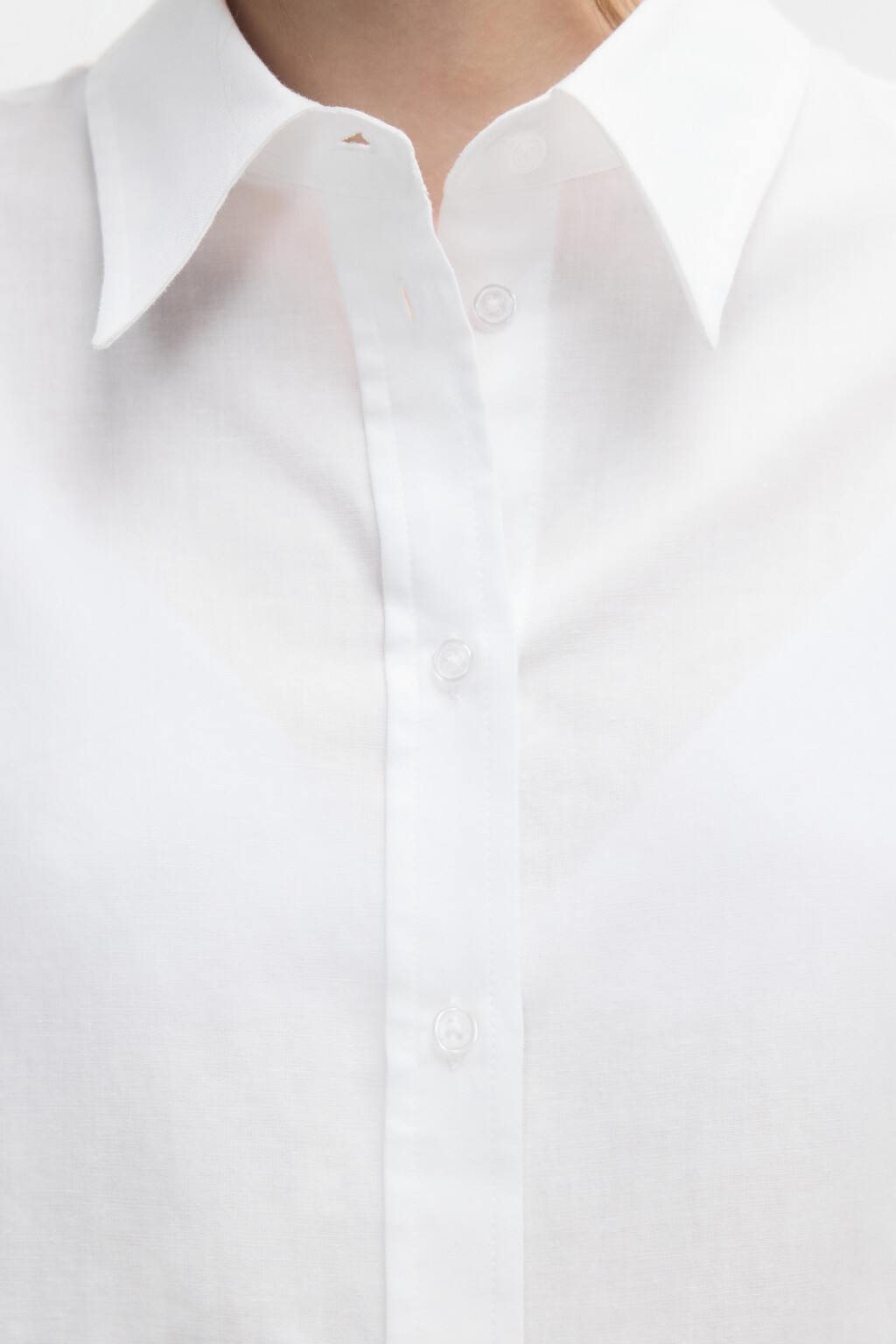 Рубашка oversize из хлопка и льна - цвет белый - 7