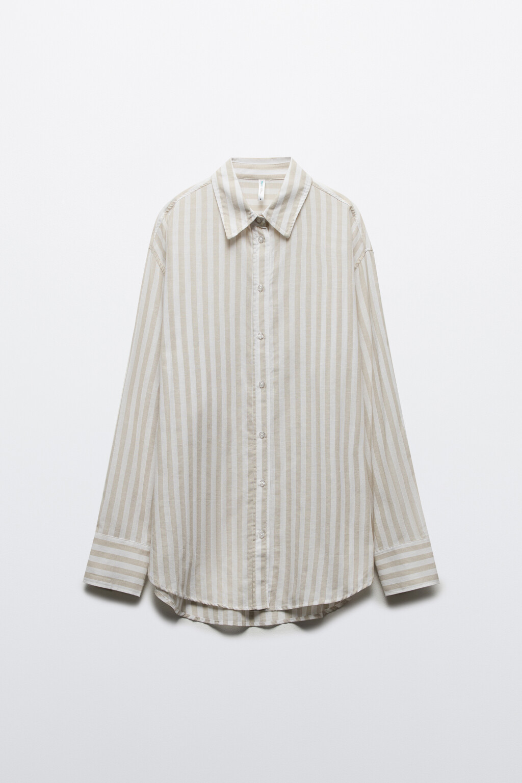 Рубашка oversize из хлопка и льна - цвет коричневый - 8