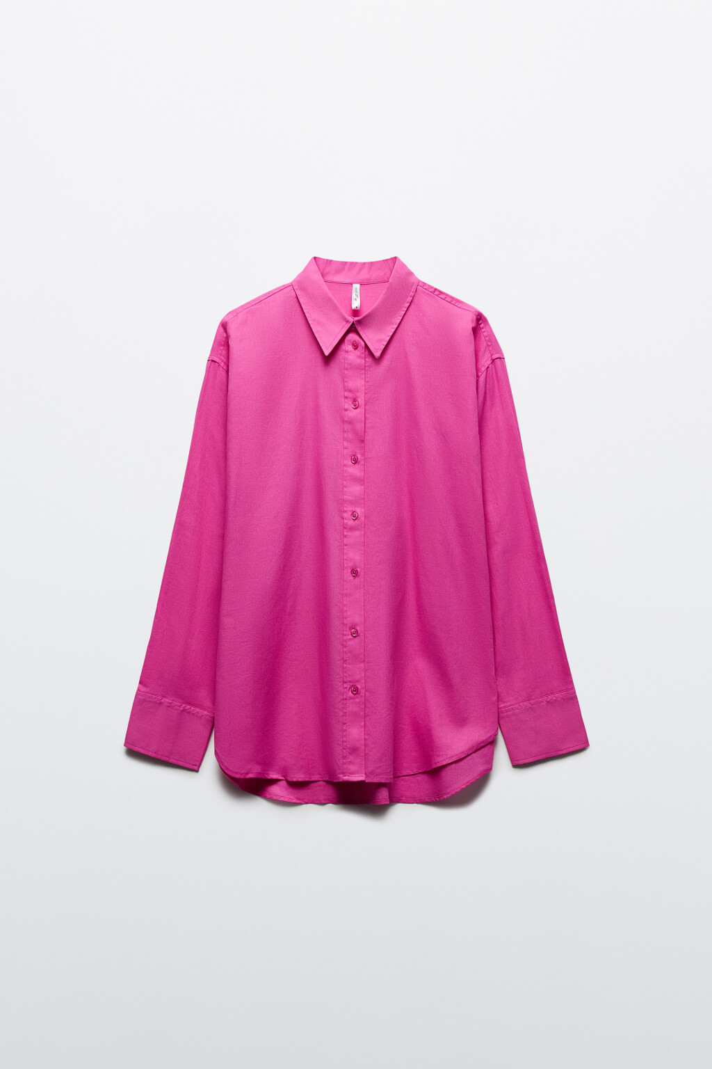 Рубашка oversize из хлопка и льна - цвет розовый - 7