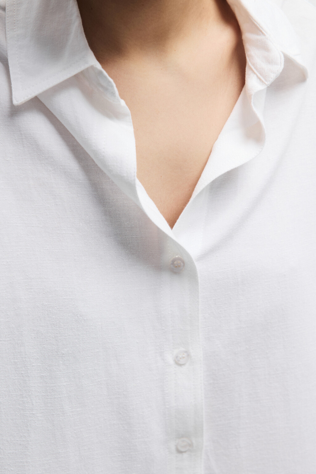 Рубашка oversize с укороченными рукавами - цвет белый - 6