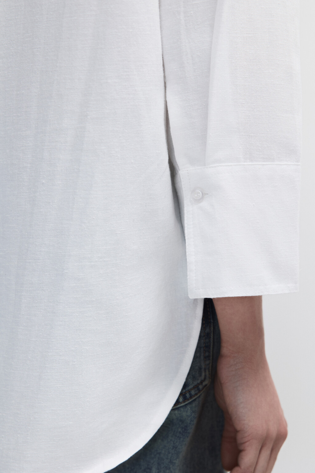 Рубашка oversize с укороченными рукавами - цвет белый - 7