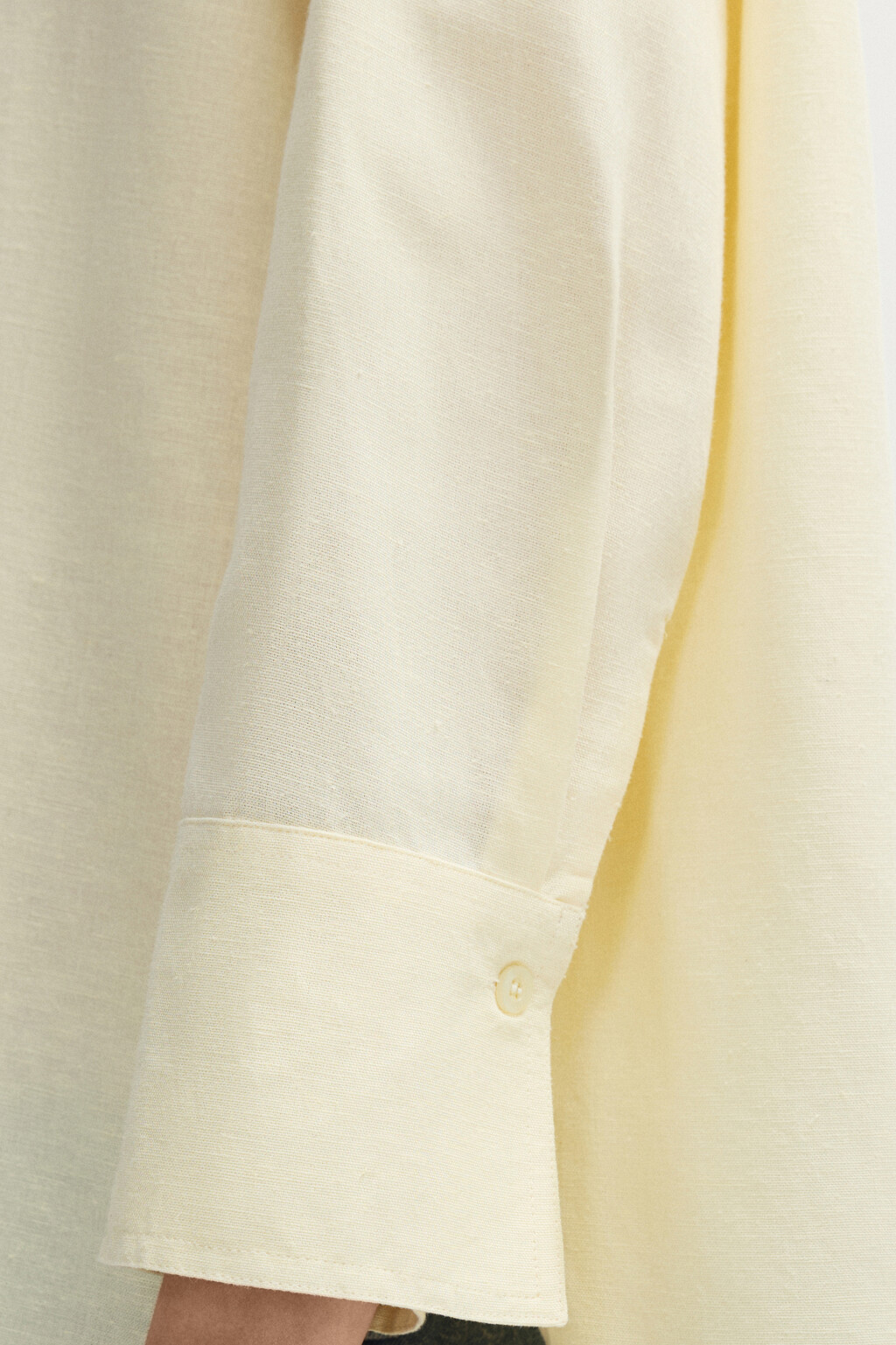 Рубашка oversize с укороченными рукавами - цвет ванильный - 6