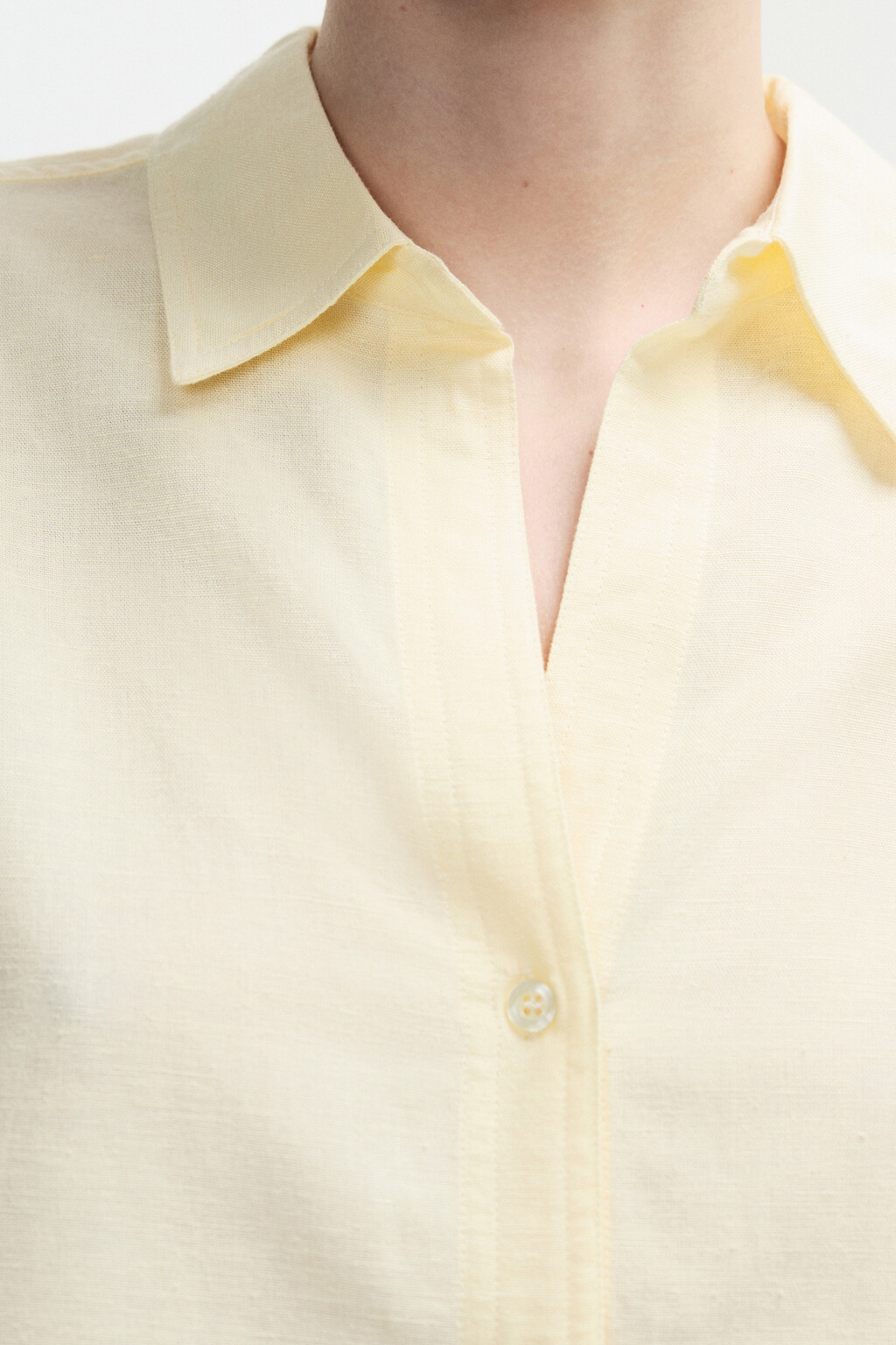 Рубашка oversize с укороченными рукавами - цвет ванильный - 7