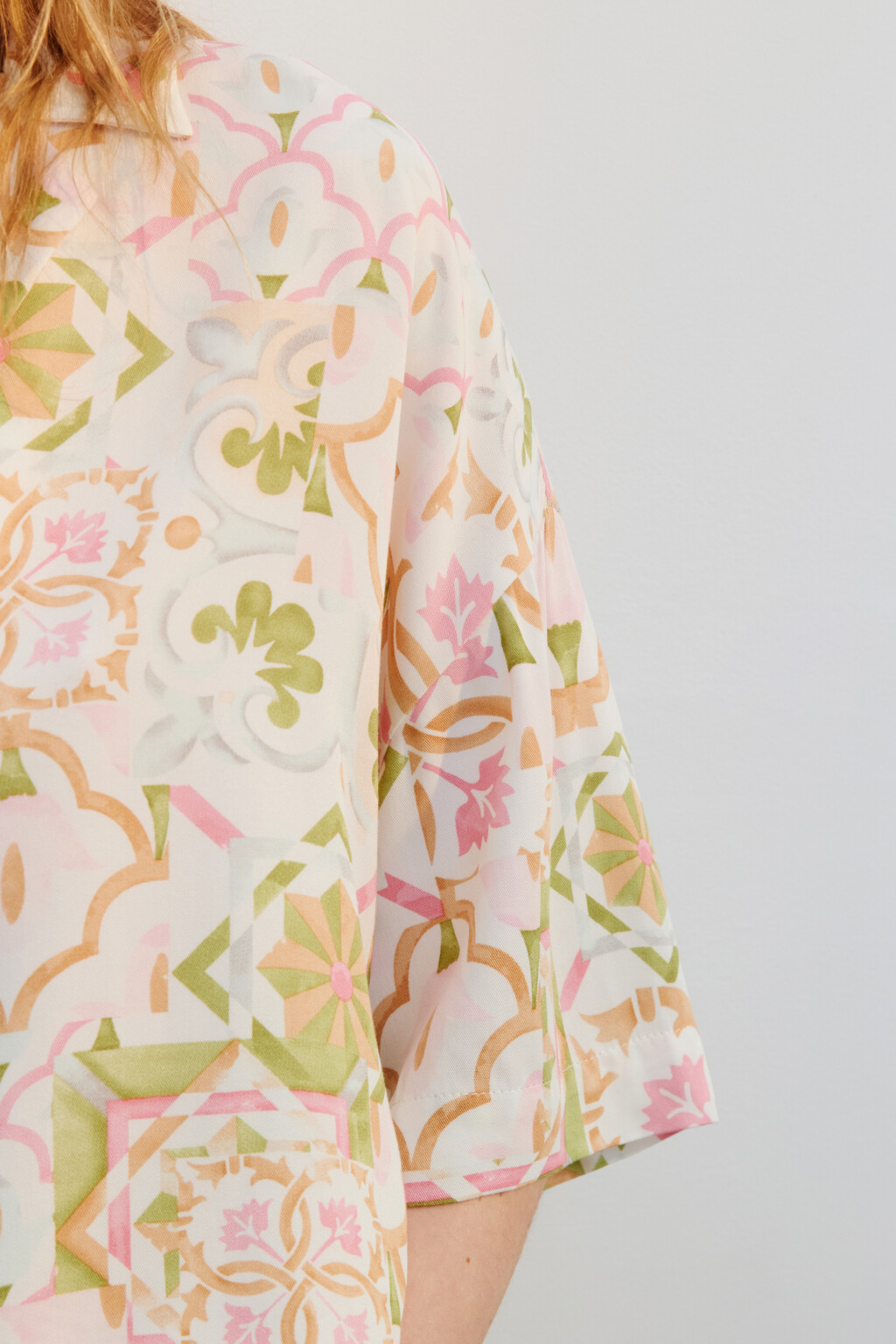 Рубашка oversize вискозная с принтом - цвет мультиколор - 6