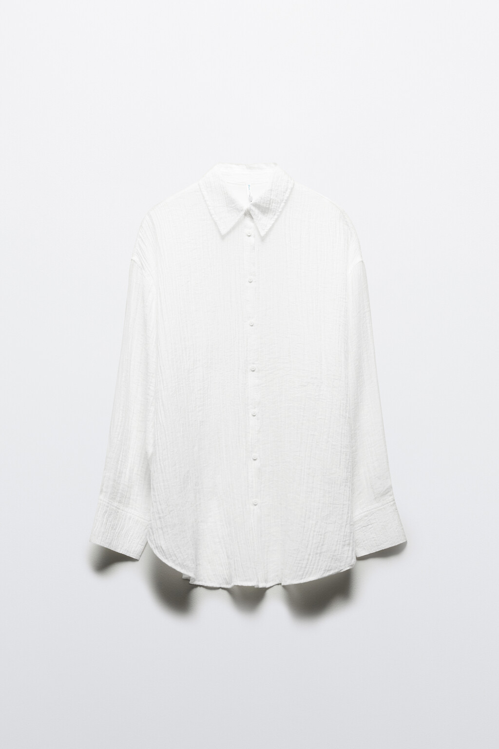 Рубашка oversize из жатого хлопка - цвет белый - 9