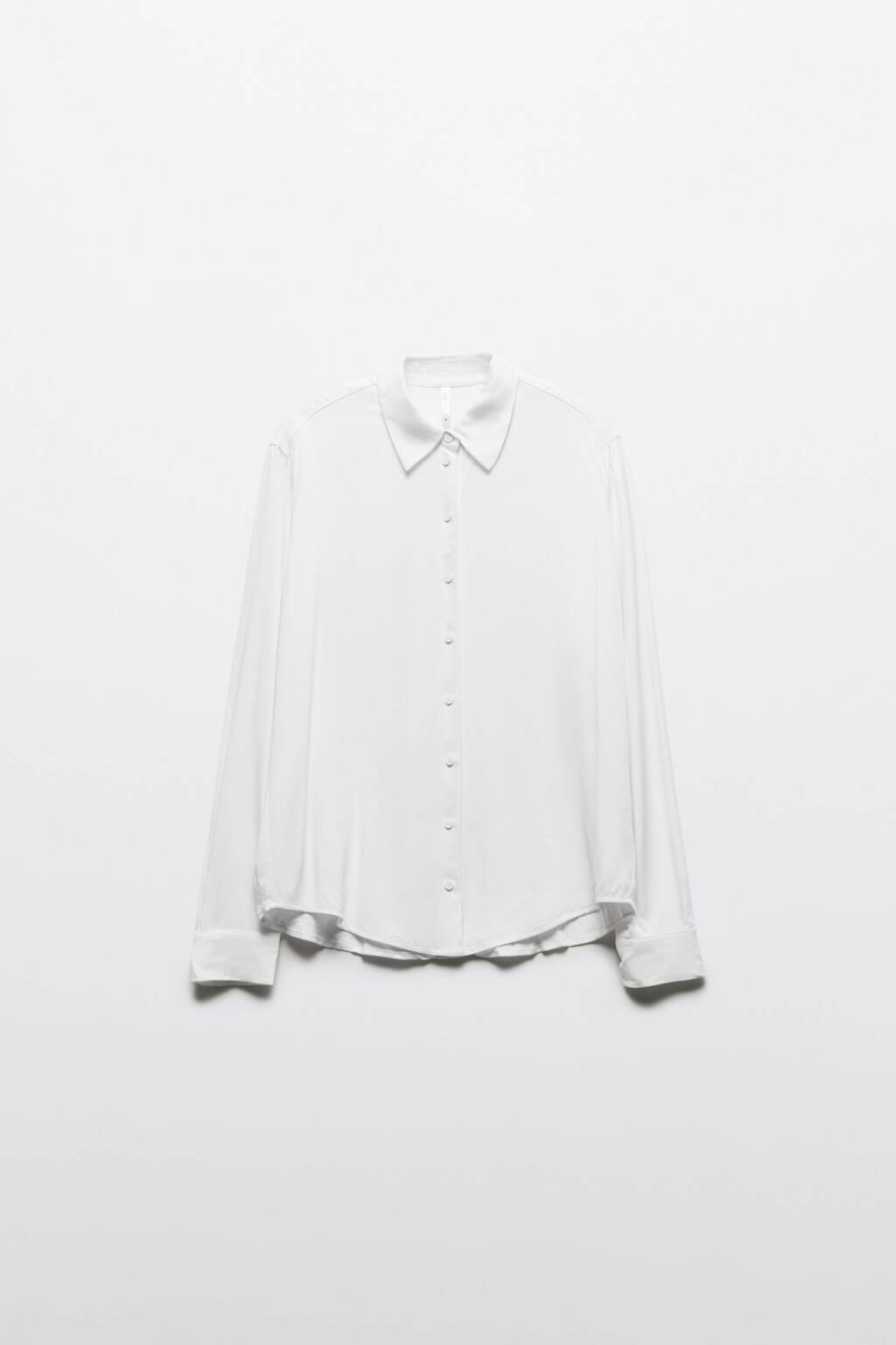 Блузка-рубашка полуприталенная из вискозы - цвет белый - 7