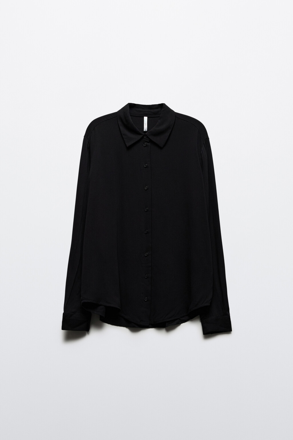 Блузка-рубашка полуприталенная из вискозы - цвет черный - 7