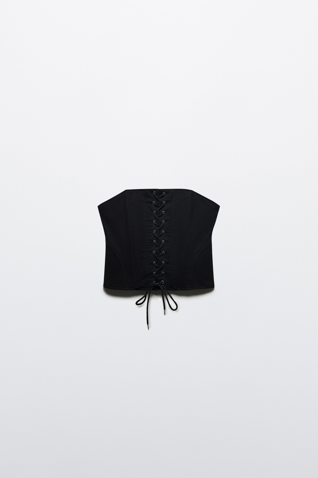 Топ-корсет из костюмной ткани со шнуровкой - цвет черный - 8