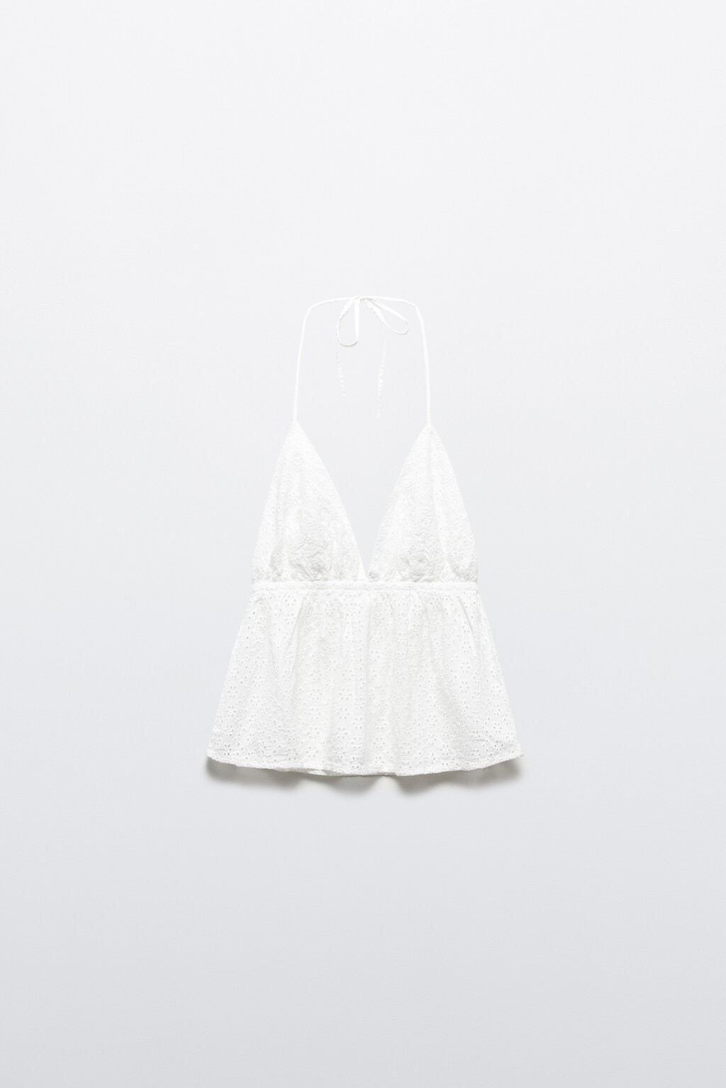 Топ ажурный на тонких бретельках - цвет белый - 8