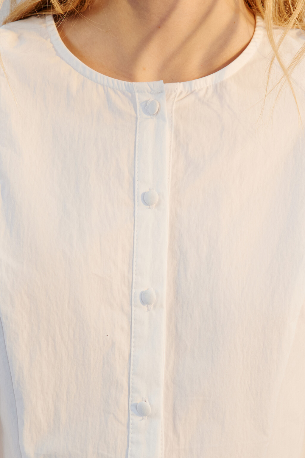 Блузка с пышными рукавами и баской - цвет белый - 7