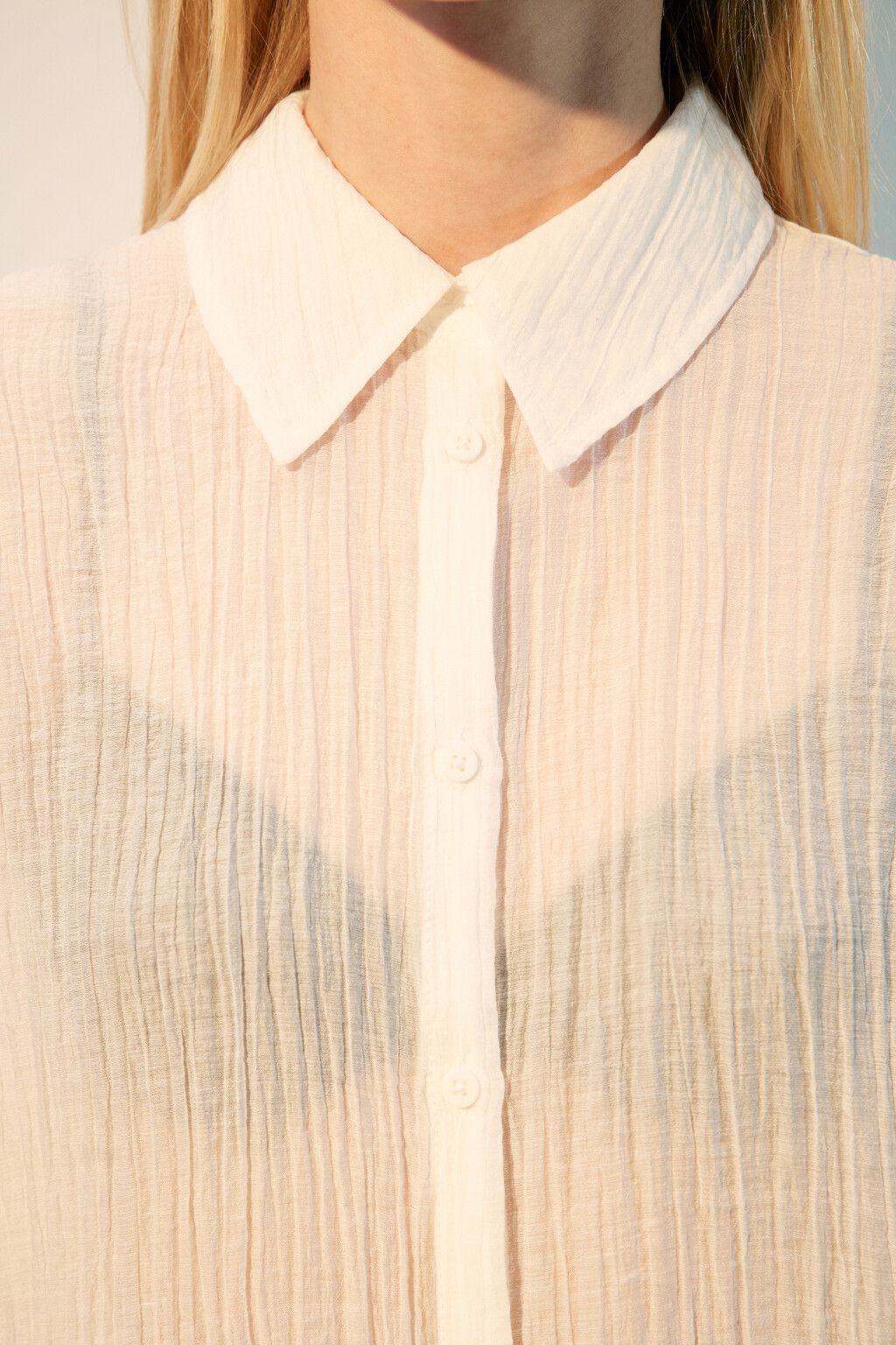 Рубашка оверсайз из лиоцелла - цвет белый - 5