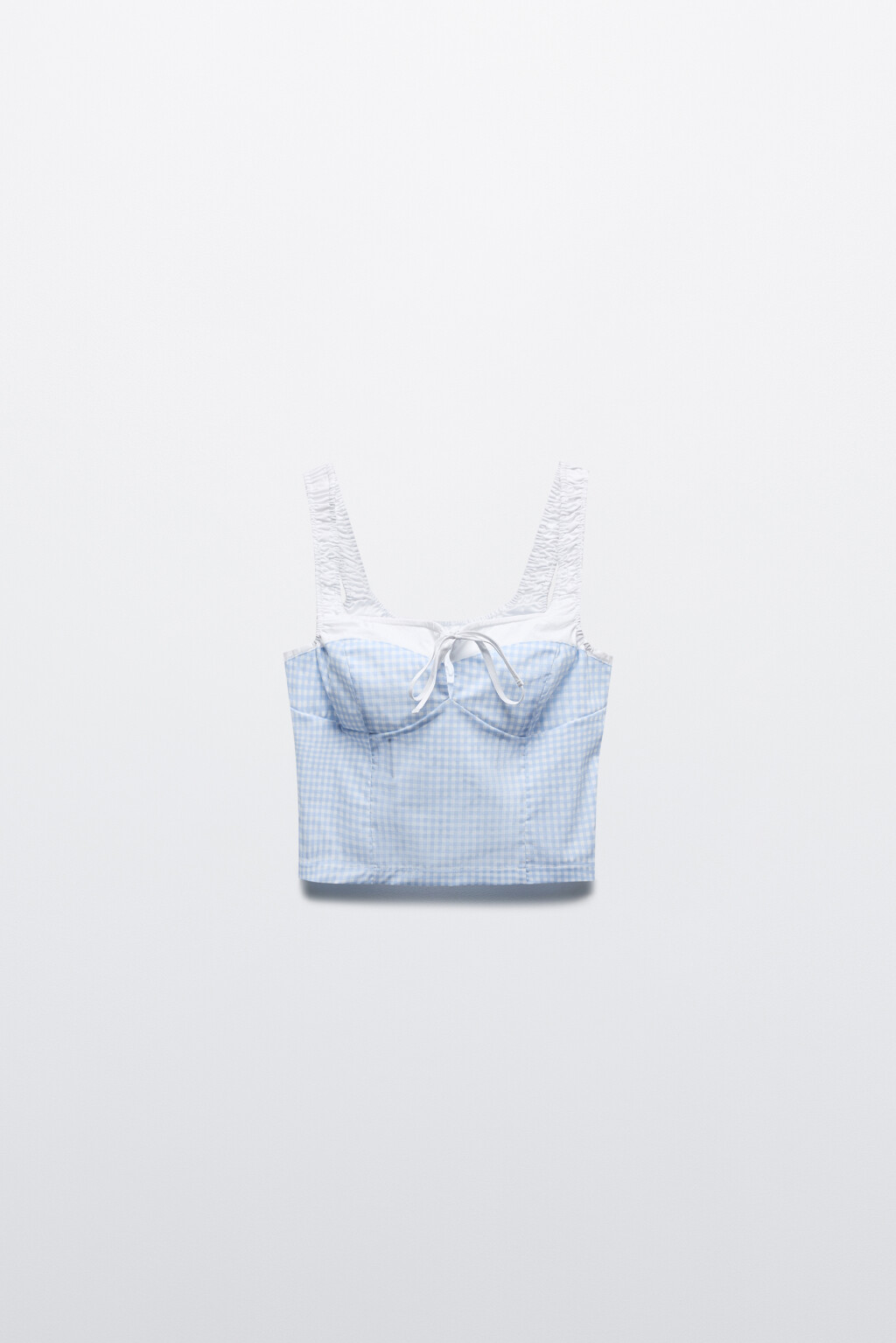 Топ облегающий с завязками на груди - цвет синий - 9