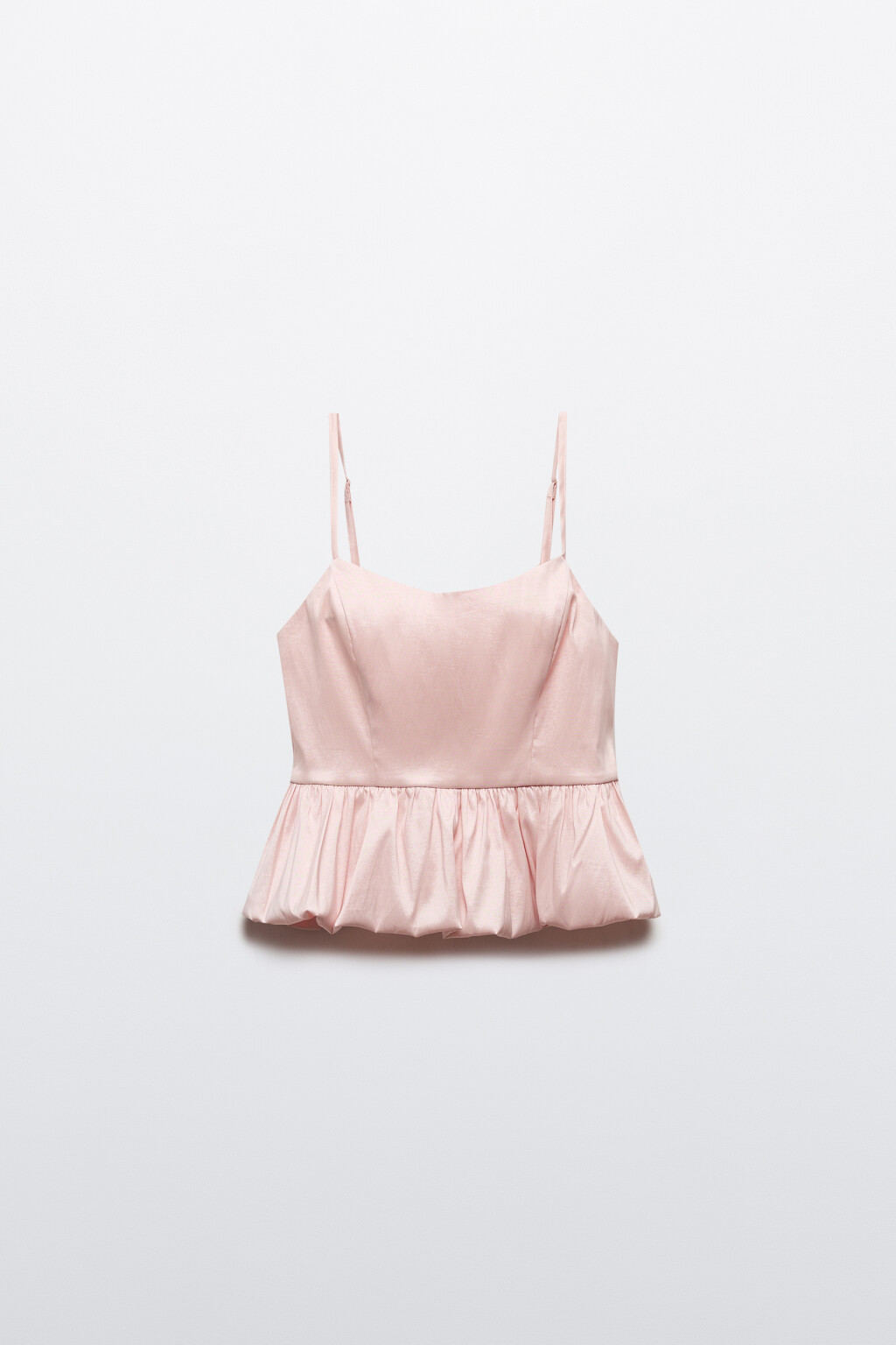 Топ на бретельках с пышной баской - цвет оранжевый - 10