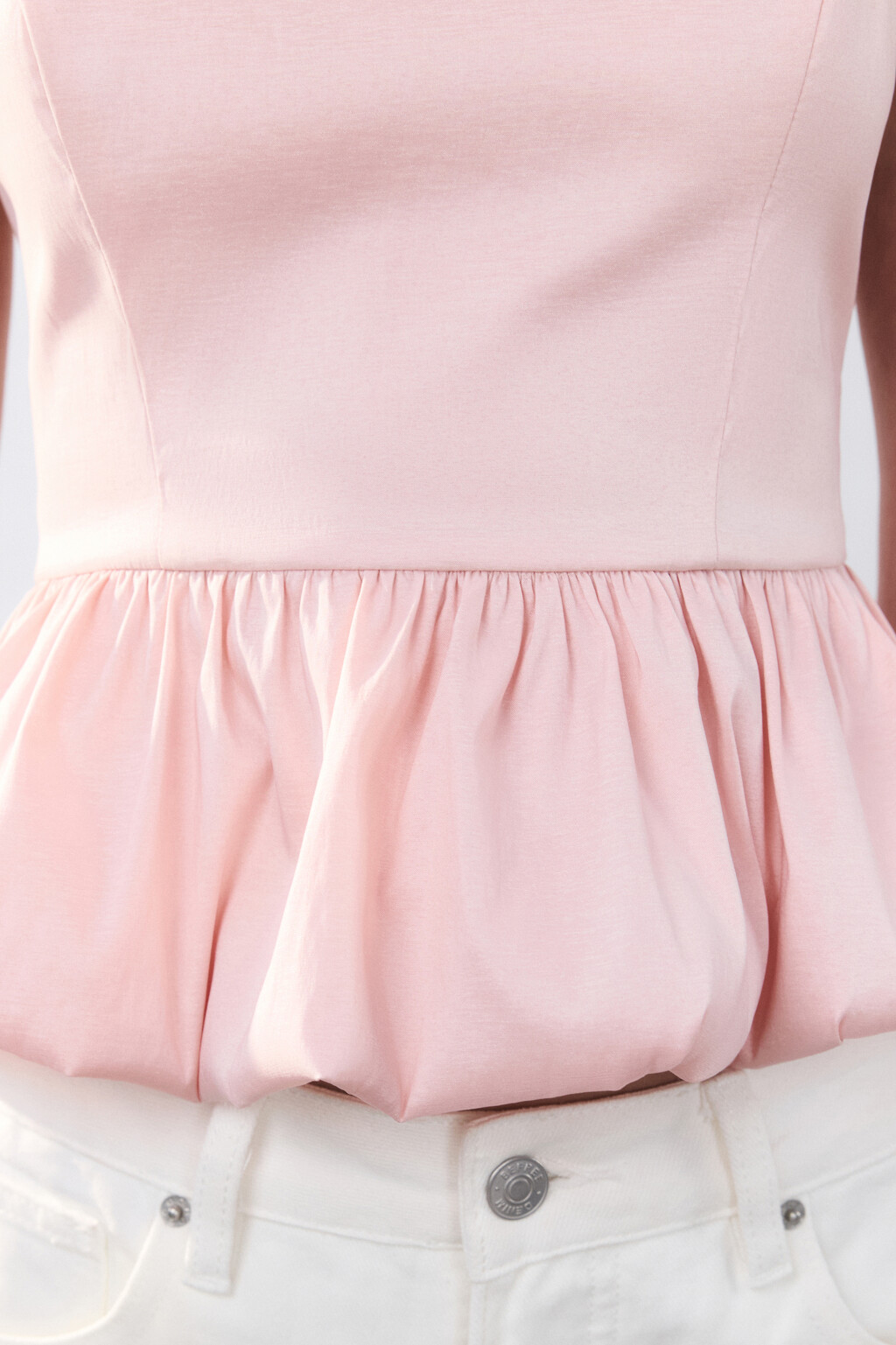 Топ на бретельках с пышной баской - цвет оранжевый - 7