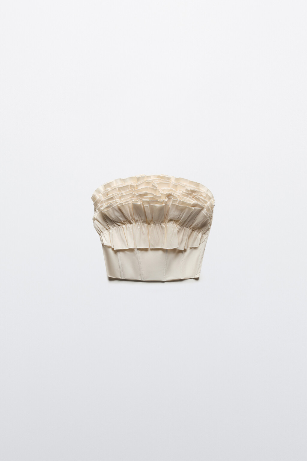 Топ-корсет из тафты с пышным лифом - цвет бежевый - 10