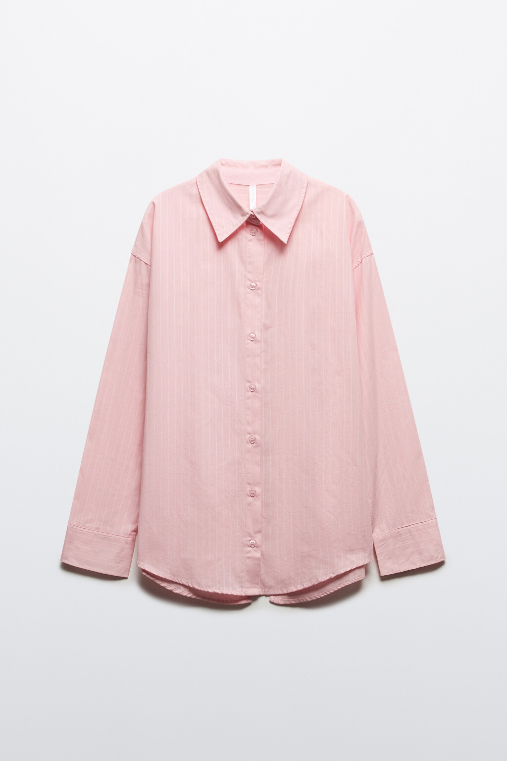 Рубашка с разрезом и завязками на спине - цвет розовый - 7