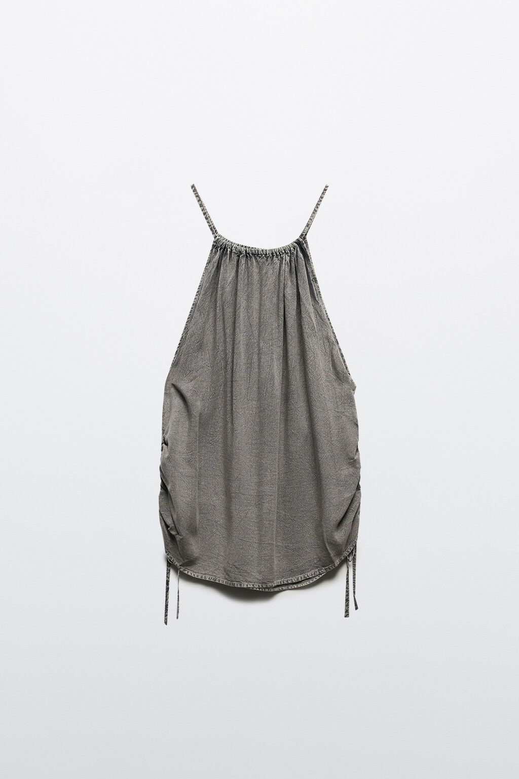 Майка-топ вискозная с завязками по бокам - цвет серый - 8