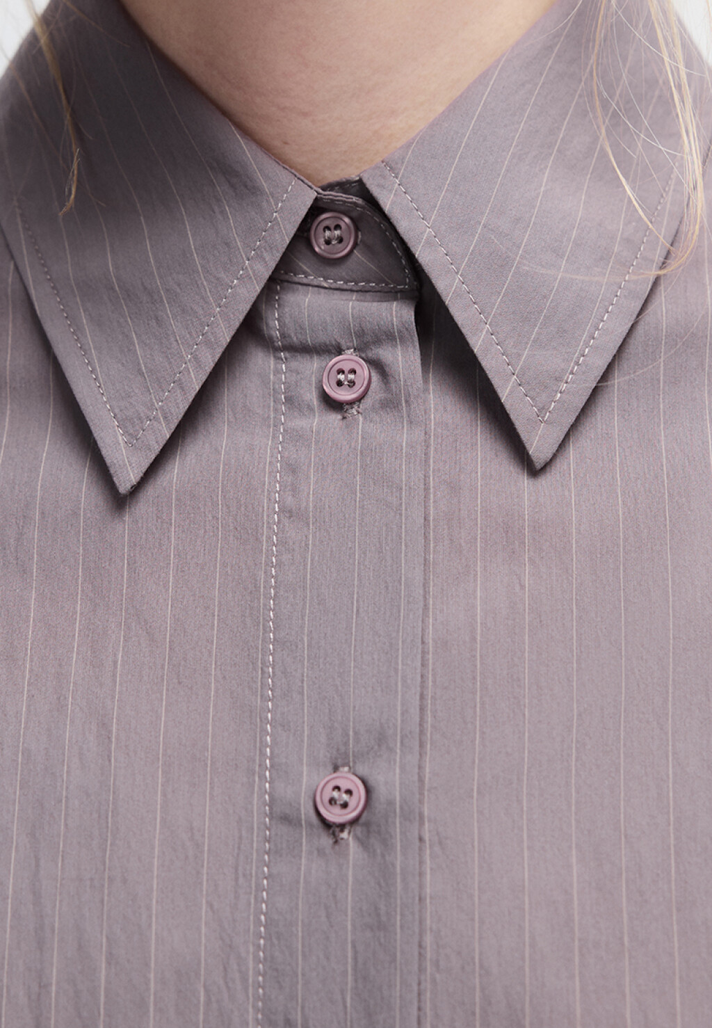 Рубашка oversize хлопковая в полоску - цвет коричневый - 5