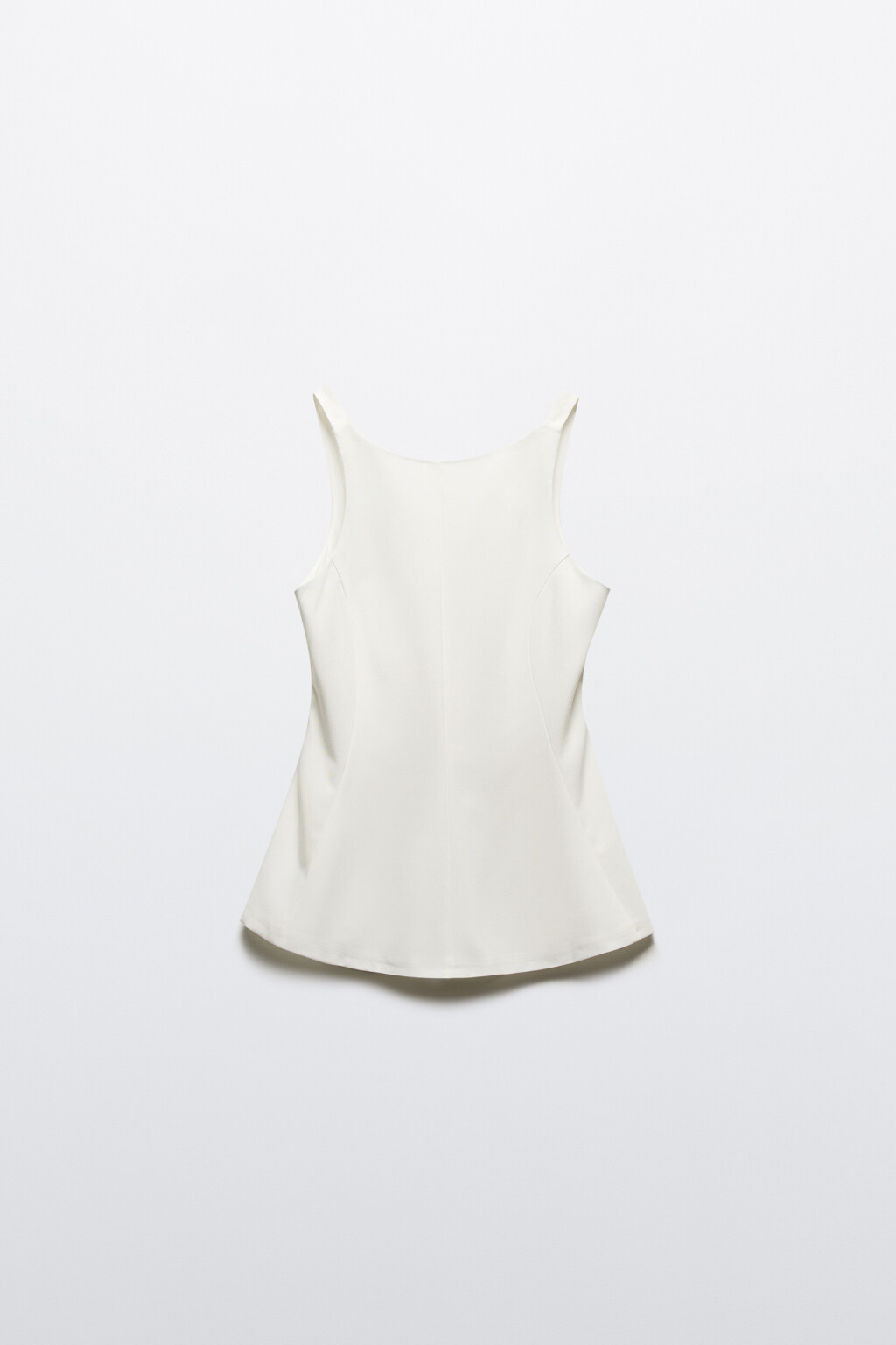 Топ с баской и бантом на спине - цвет белый - 6