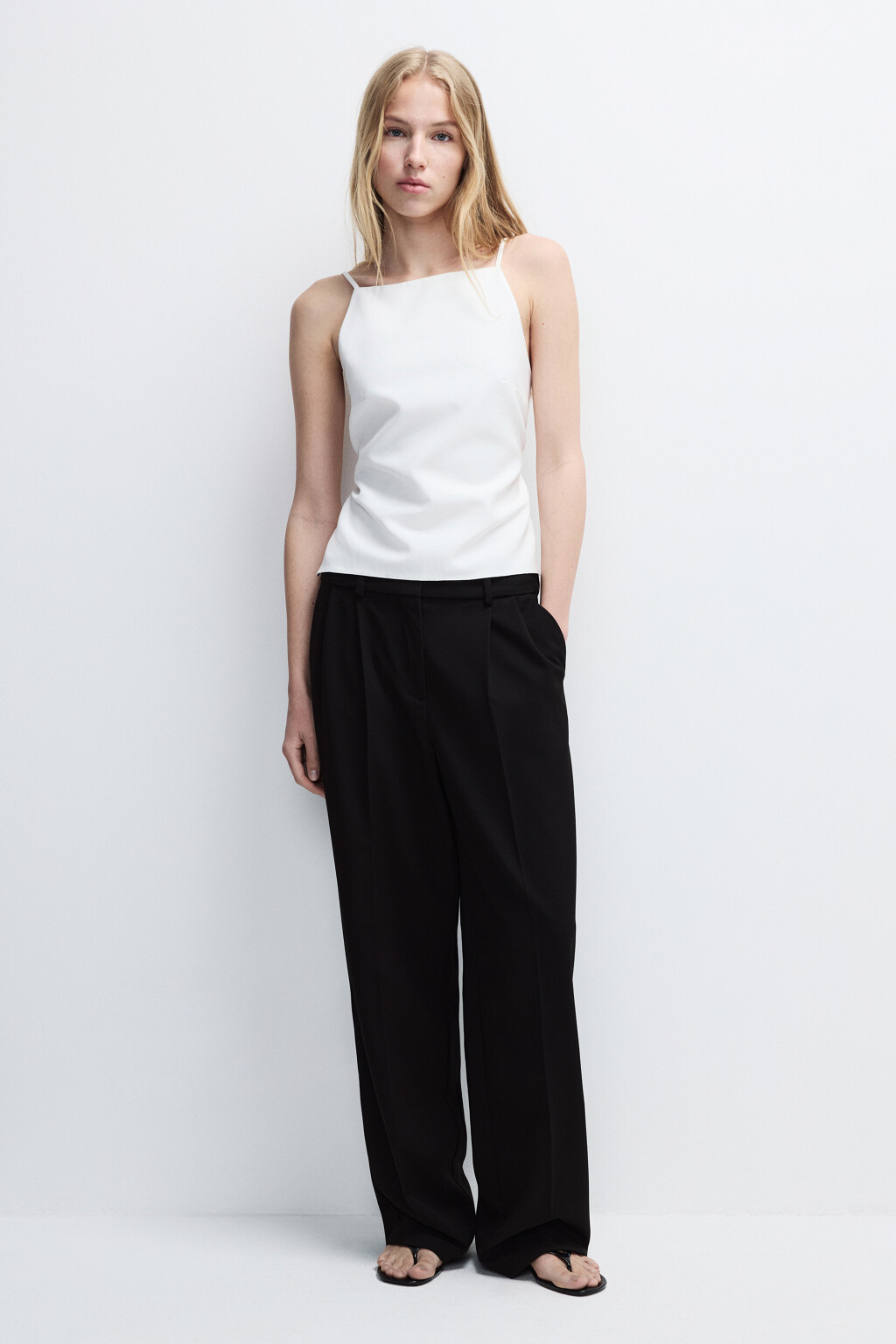 Топ на бретелях с открытой спиной - цвет белый - 5