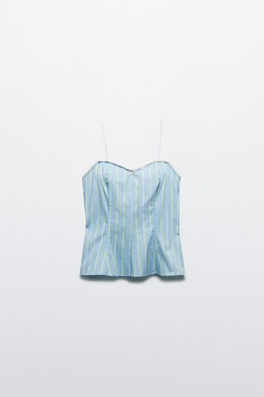 Топ облегающий на бретельках - цвет голубой - 7