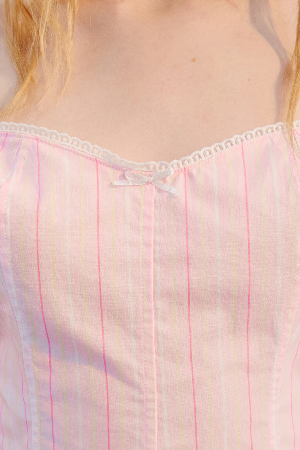 Топ облегающий на бретельках - цвет розовый - 5