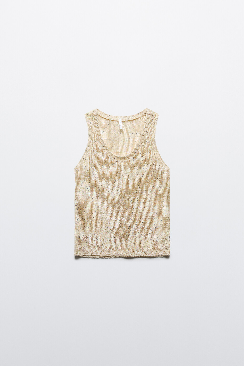 Майка вязаная с пайетками - цвет ванильный - 7