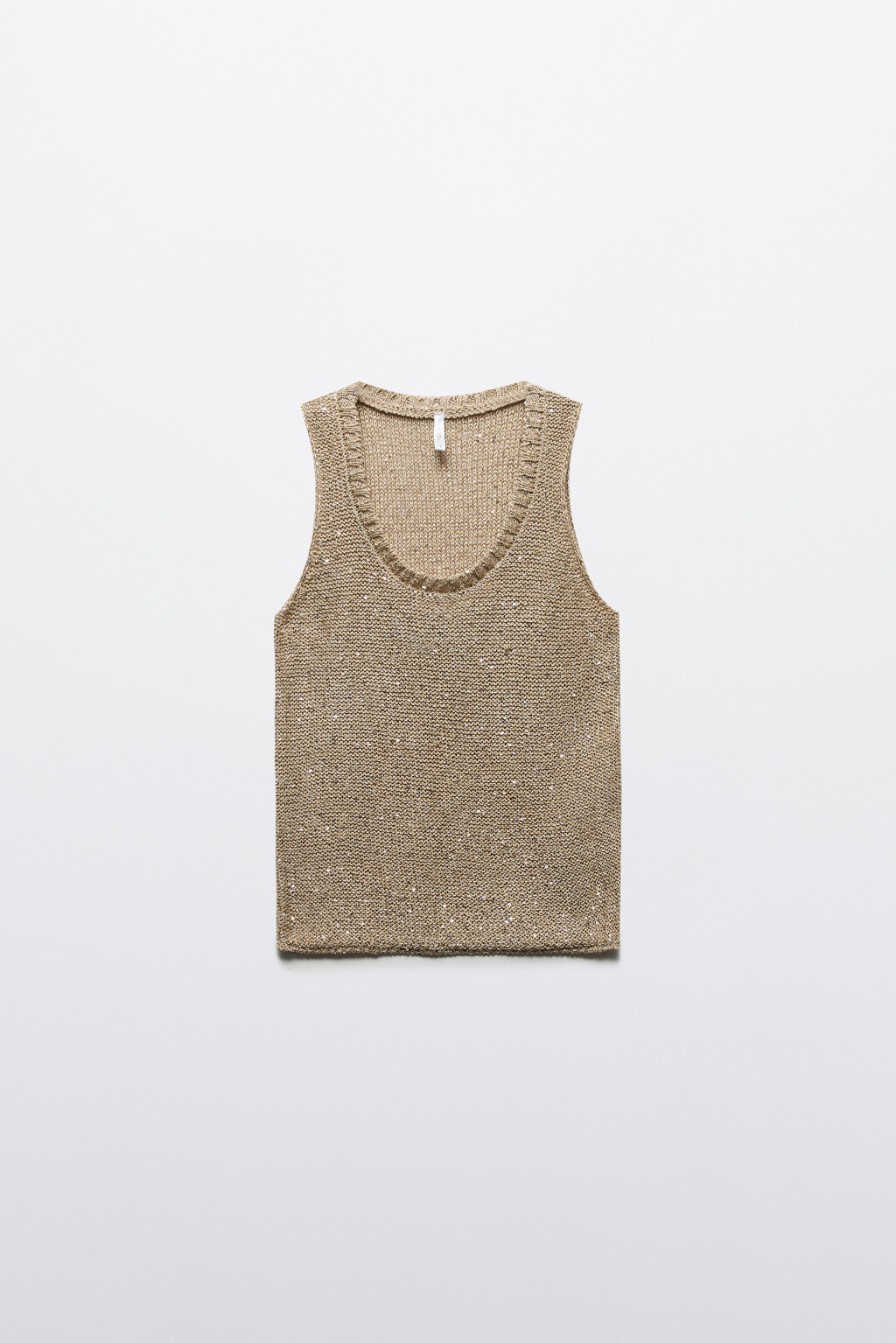 Майка вязаная с пайетками - цвет бежевый - 9