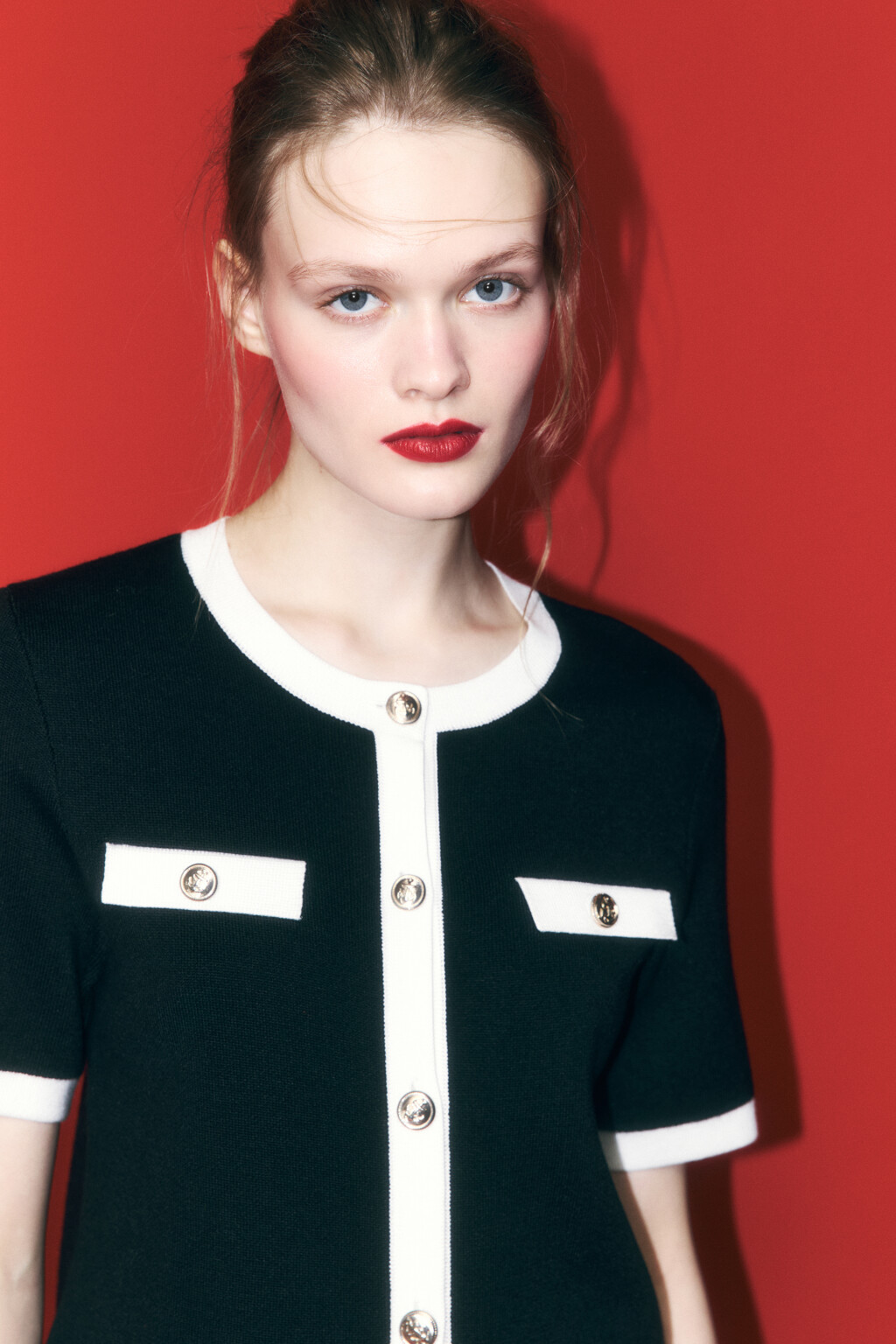 Кардиган на пуговицах с короткими рукавами - цвет черный - 1