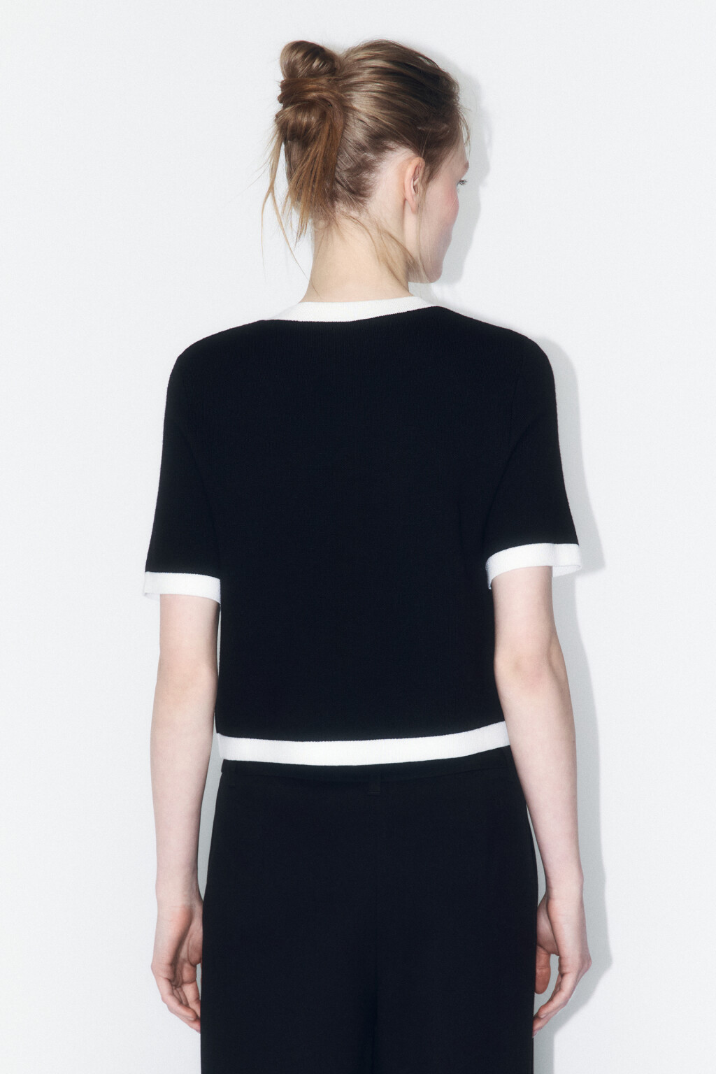 Кардиган на пуговицах с короткими рукавами - цвет черный - 4