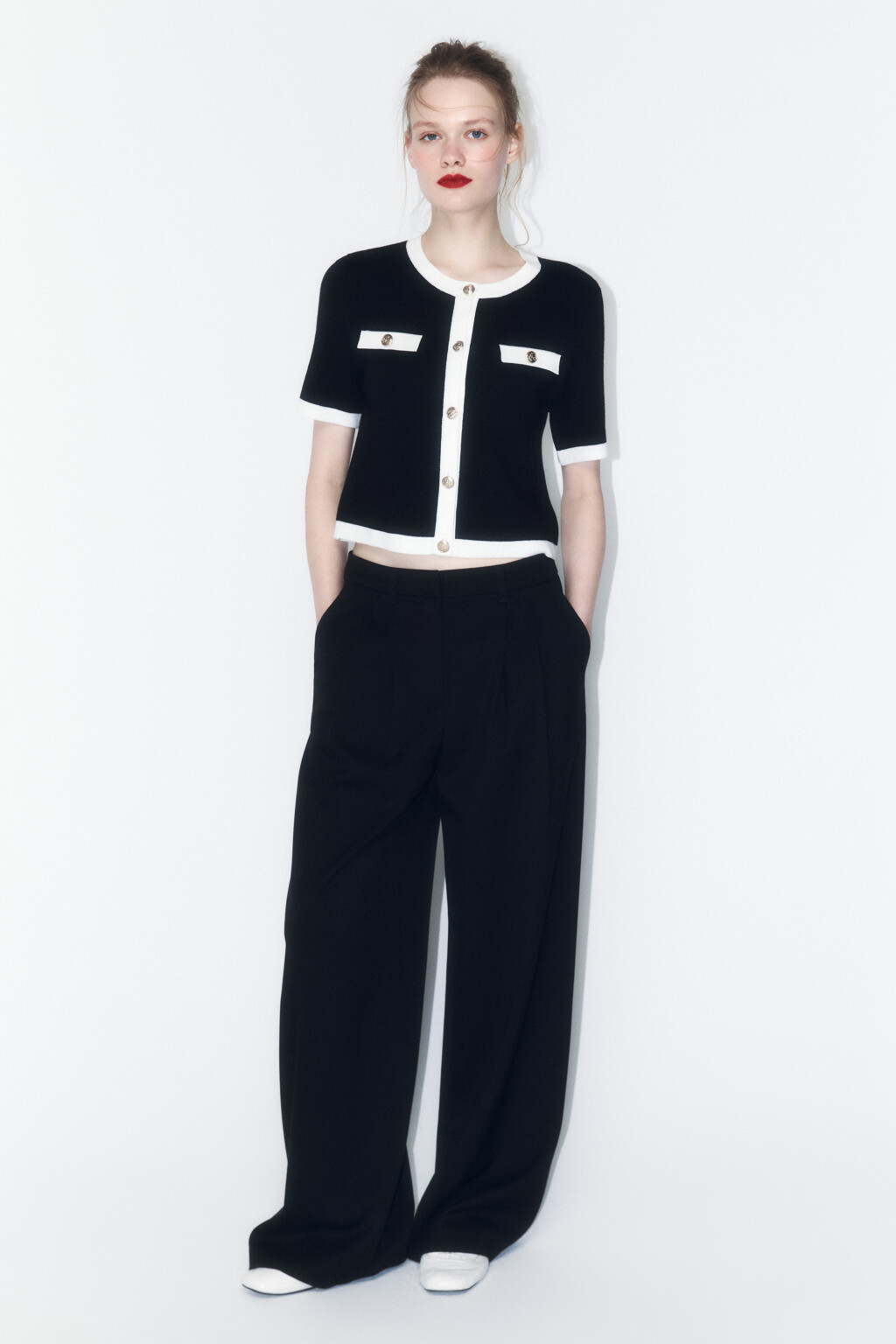 Кардиган на пуговицах с короткими рукавами - цвет черный - 5