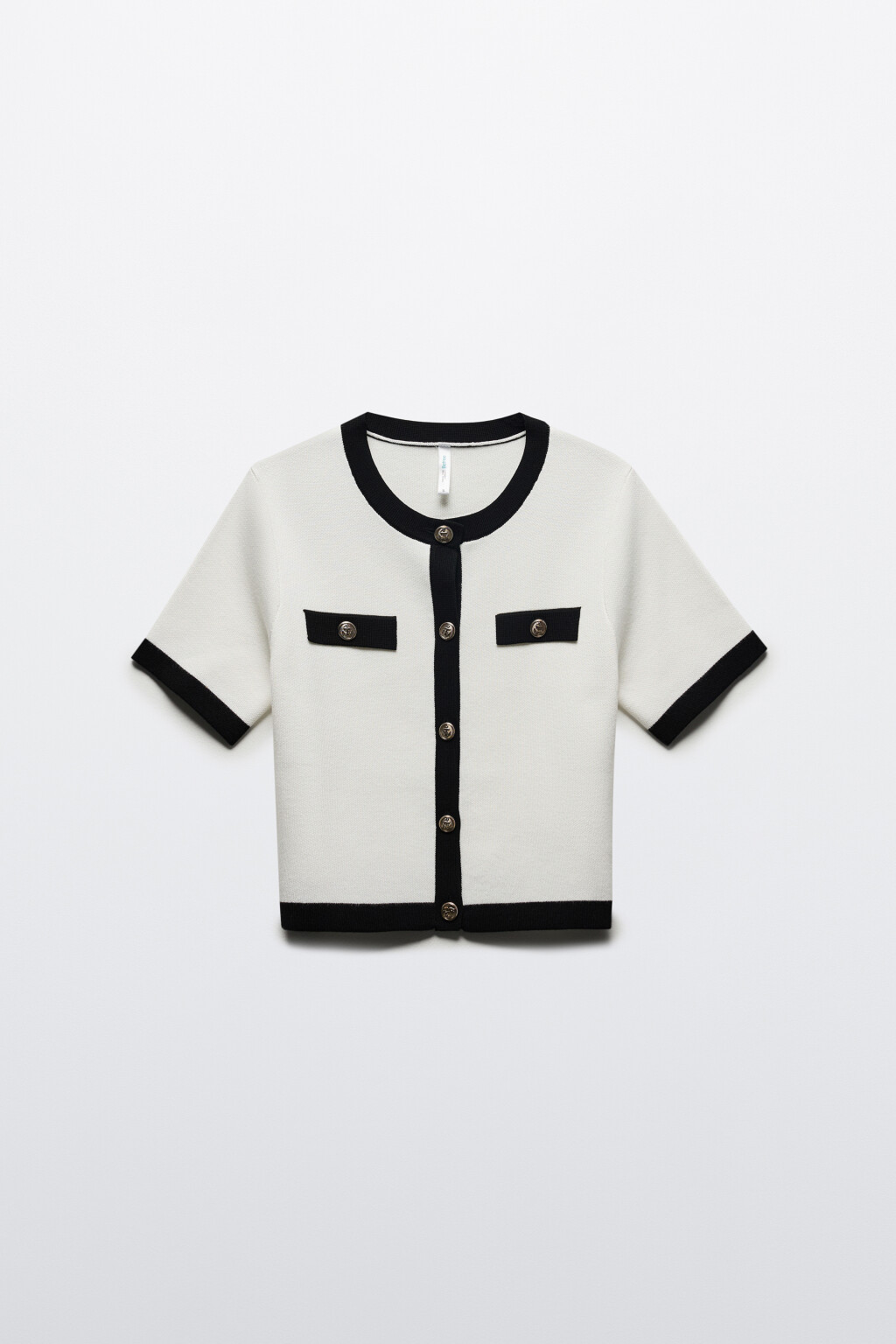 Кардиган на пуговицах с короткими рукавами - цвет молочный - 7